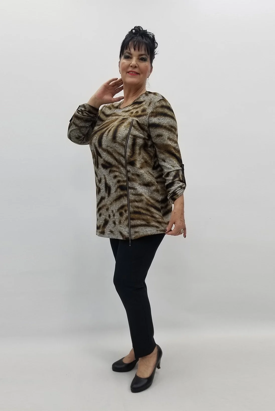 Miraggio Büyük Beden Bluz 99349 KAHVE