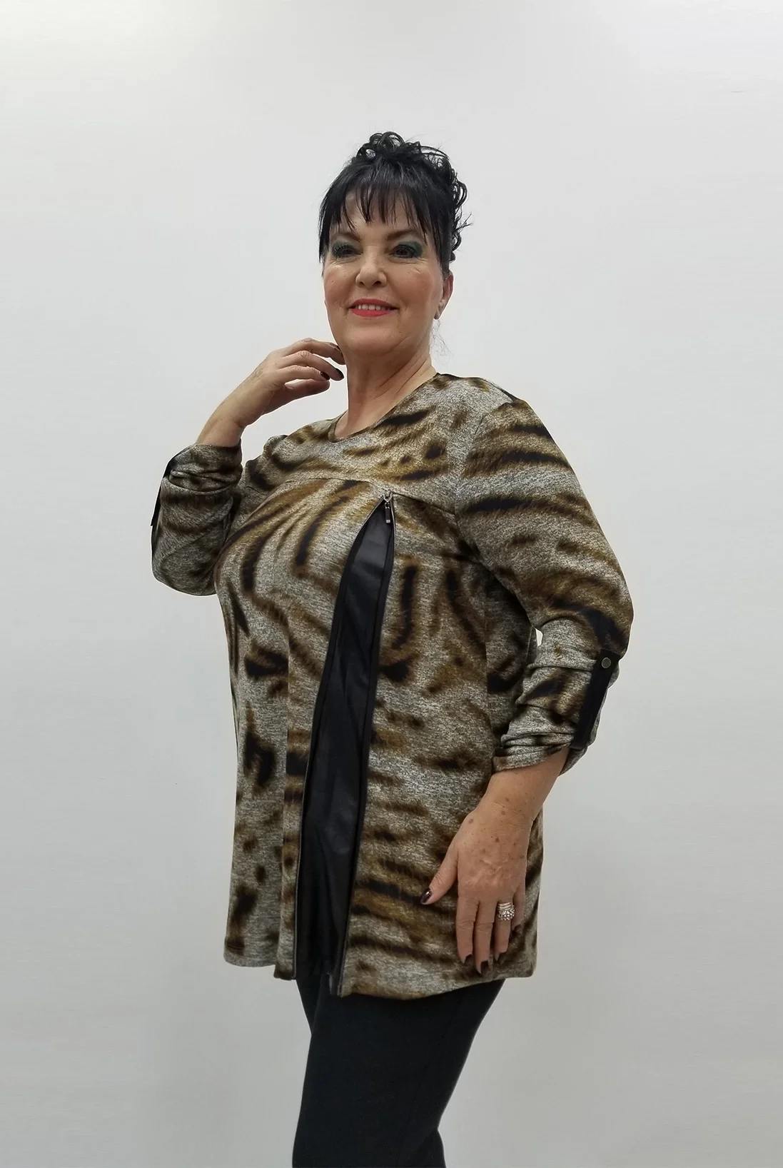 Miraggio Büyük Beden Bluz 99349 KAHVE