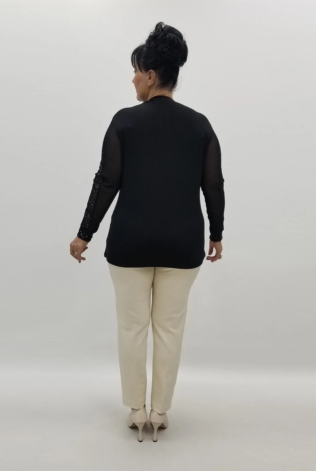 Miraggio Büyük Beden Abiye Bluz 99404 SİYAH