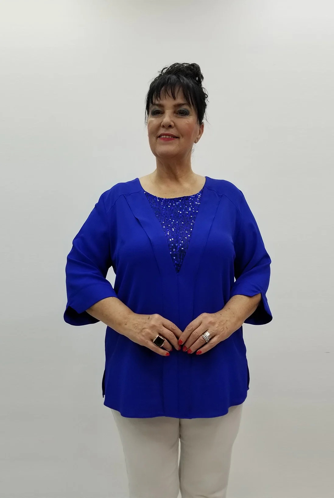 Miraggio Büyük Beden Abiye Bluz 99441 SAKS