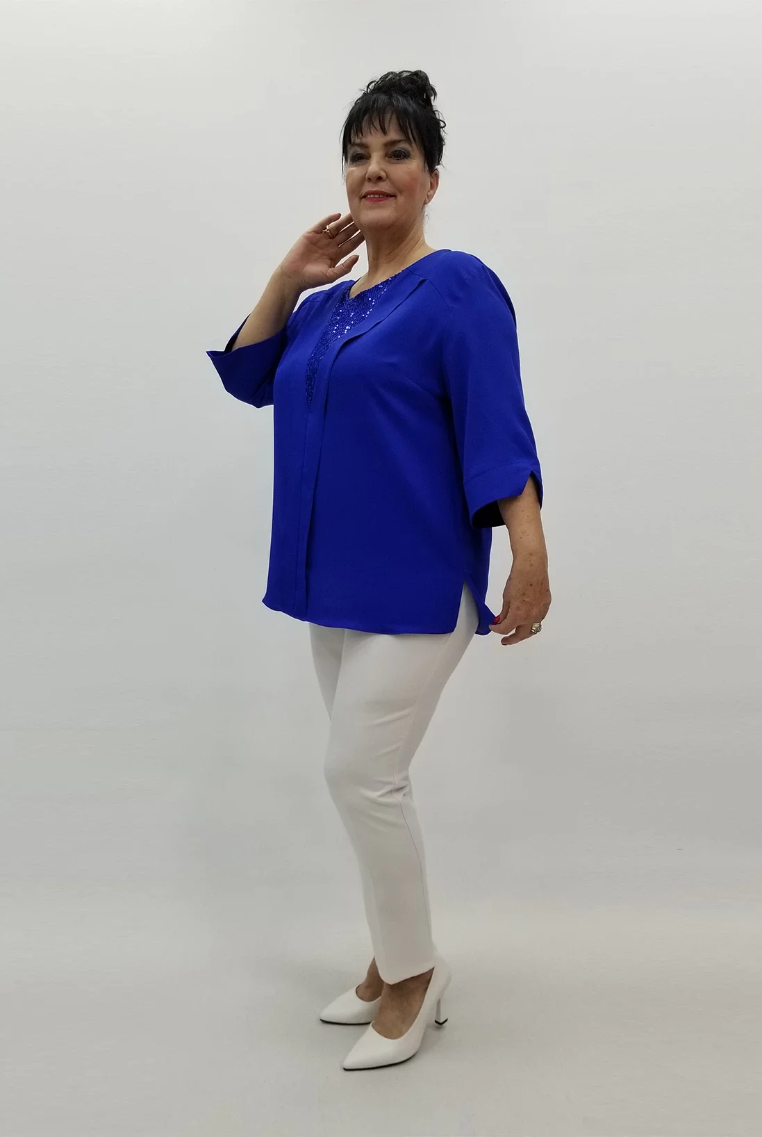 Miraggio Büyük Beden Abiye Bluz 99441 SAKS