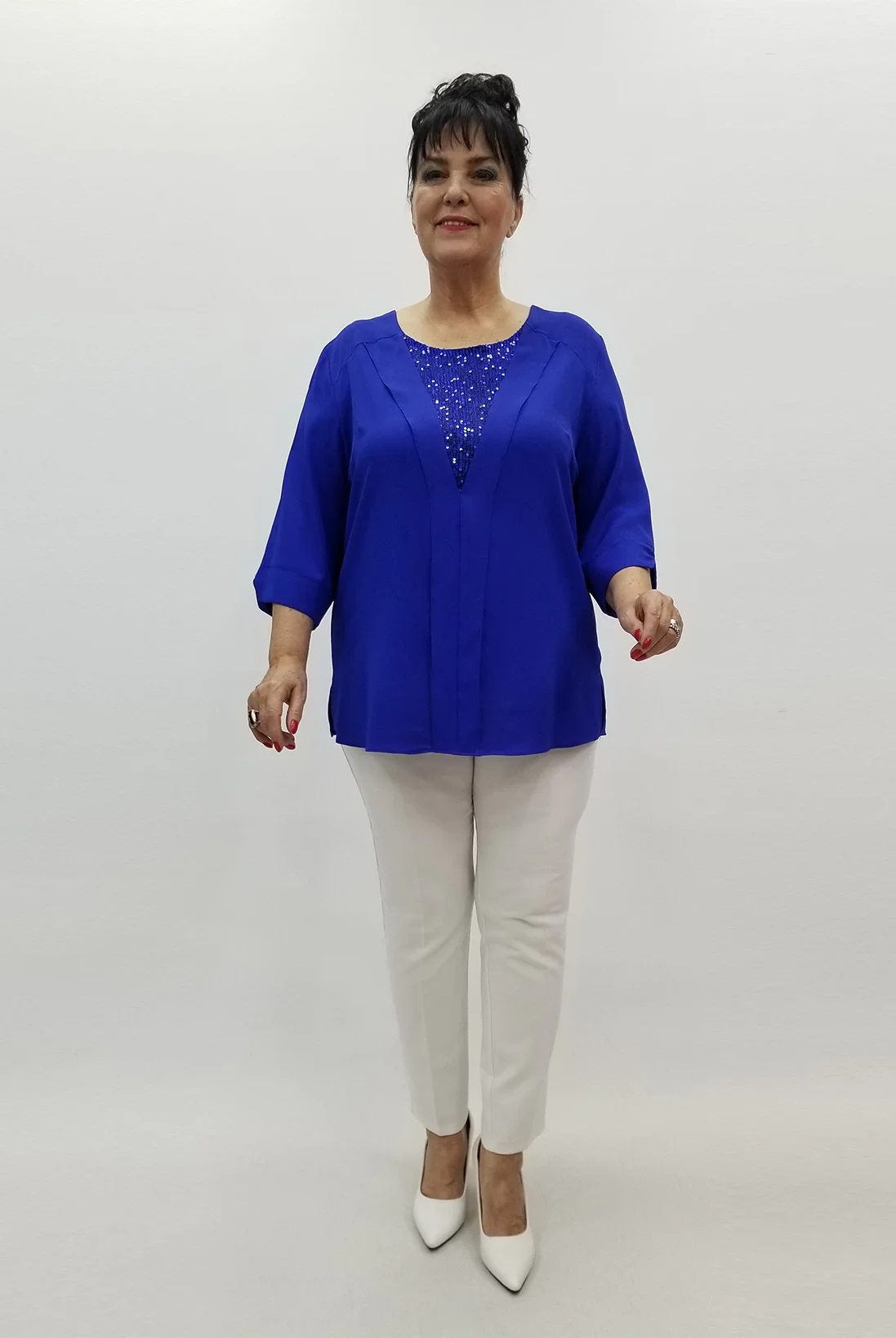 Miraggio Büyük Beden Abiye Bluz 99441 SAKS