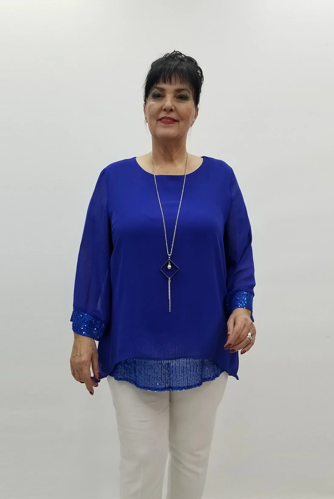 Miraggio Büyük Beden Abiye Bluz 99465 SAKS