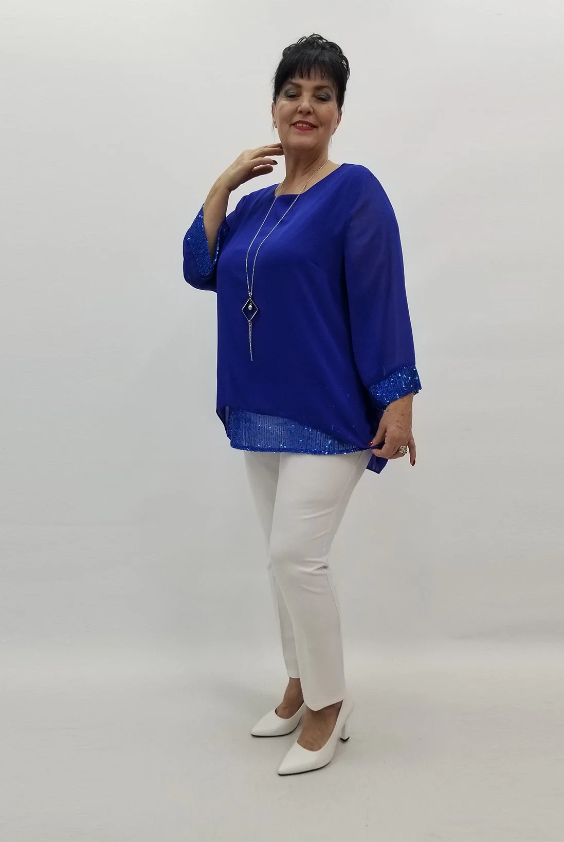 Miraggio Büyük Beden Abiye Bluz 99465 SAKS