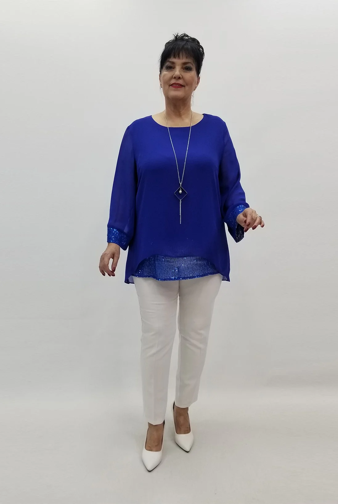 Miraggio Büyük Beden Abiye Bluz 99465 SAKS