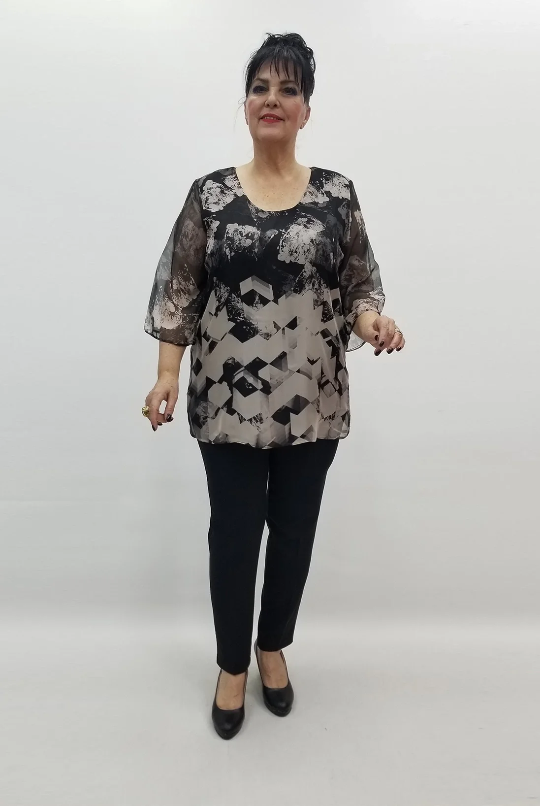 Miraggio Büyük Beden Abiye Bluz 99497 SİYAH