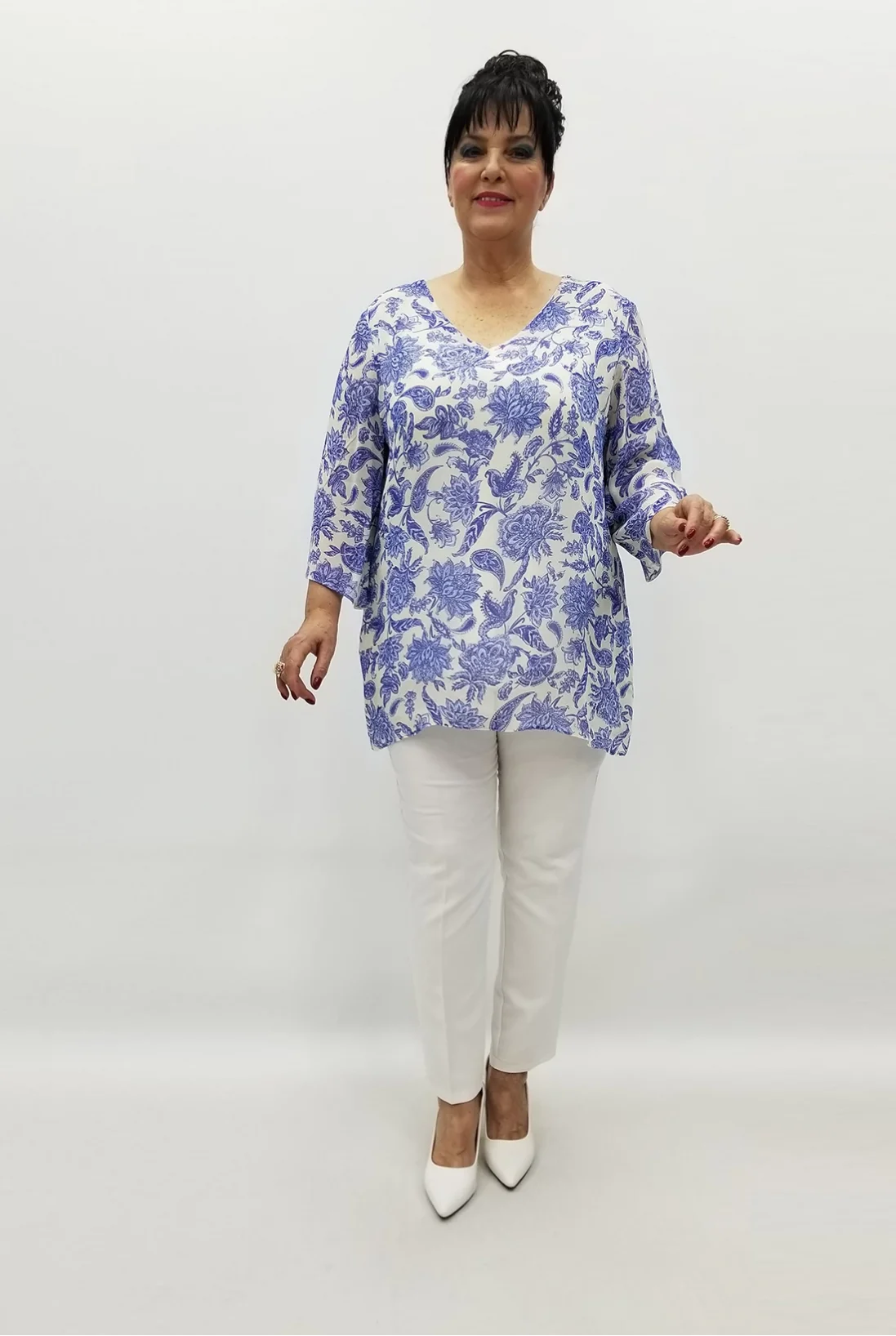 Miraggio Büyük Beden Abiye Bluz 99498 MAVİ