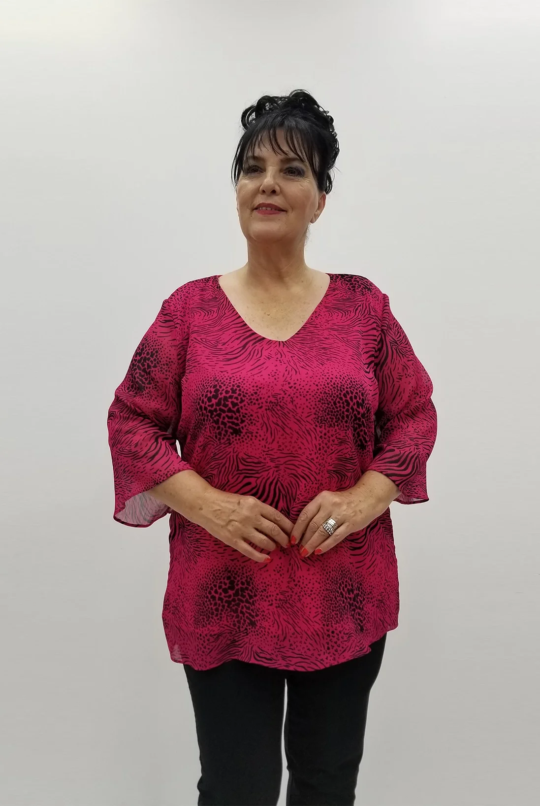 Miraggio Büyük Beden Abiye Bluz 99503 FUŞYA