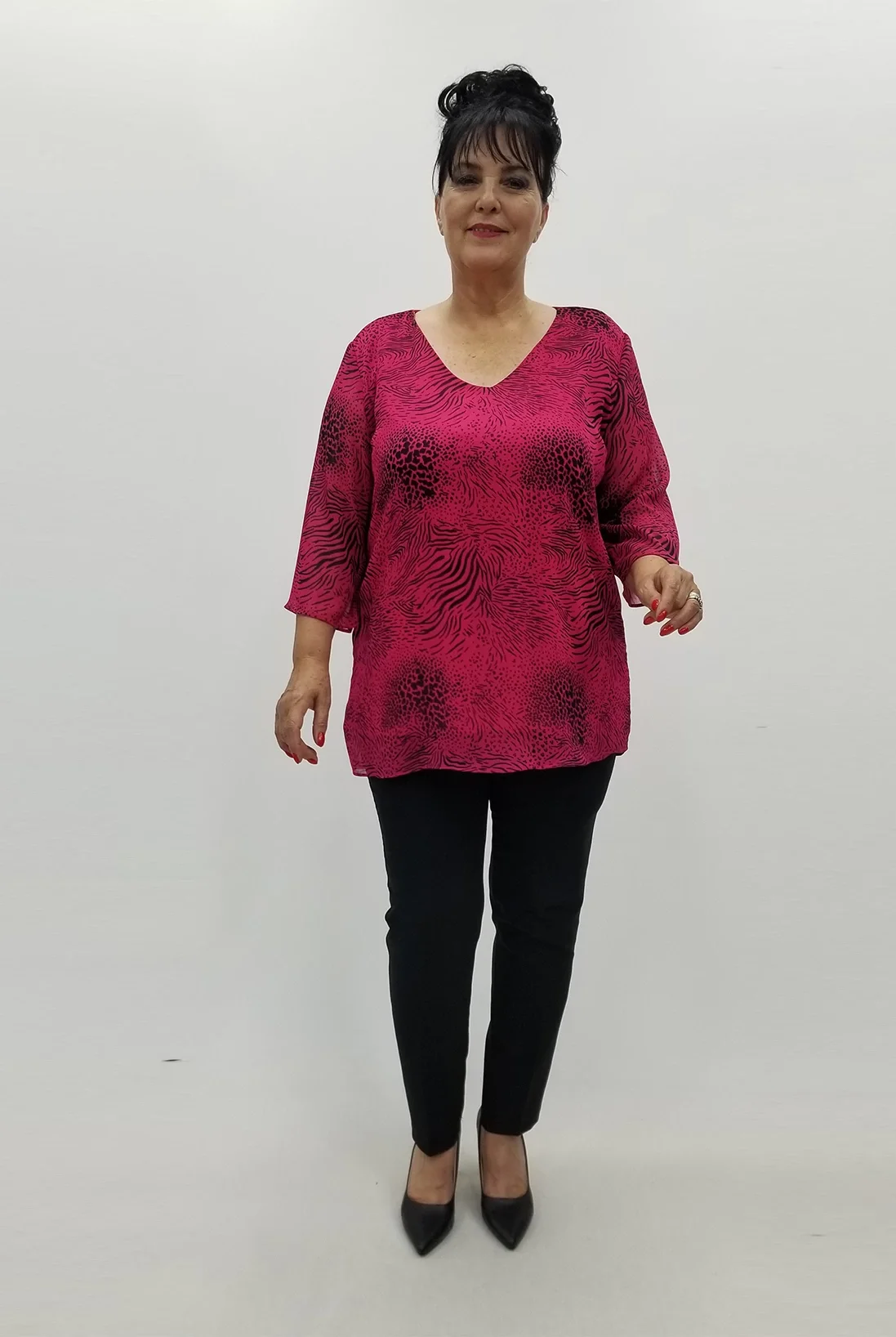 Miraggio Büyük Beden Abiye Bluz 99503 FUŞYA