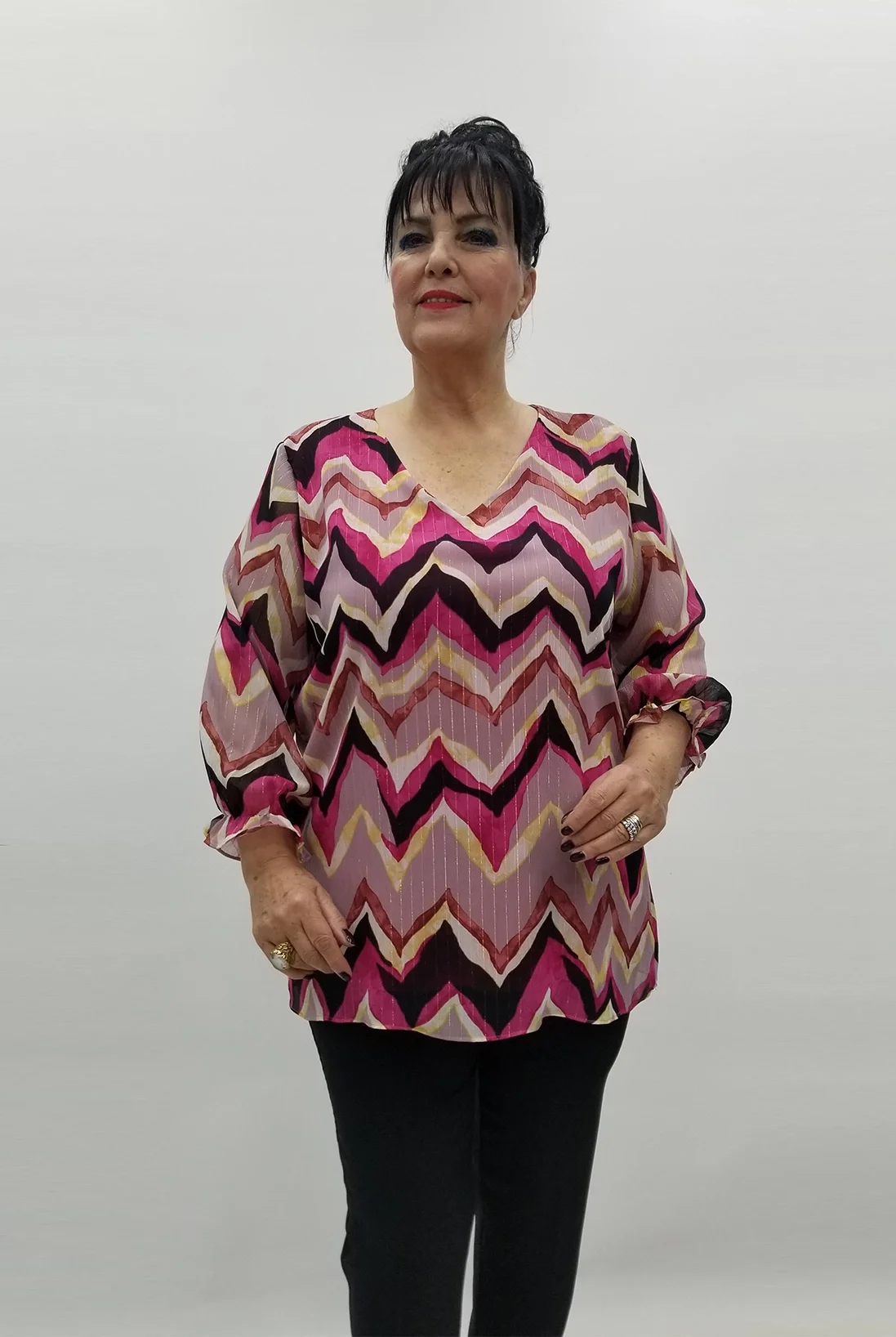 Miraggio Büyük Beden Abiye Bluz 99508 FUŞYA