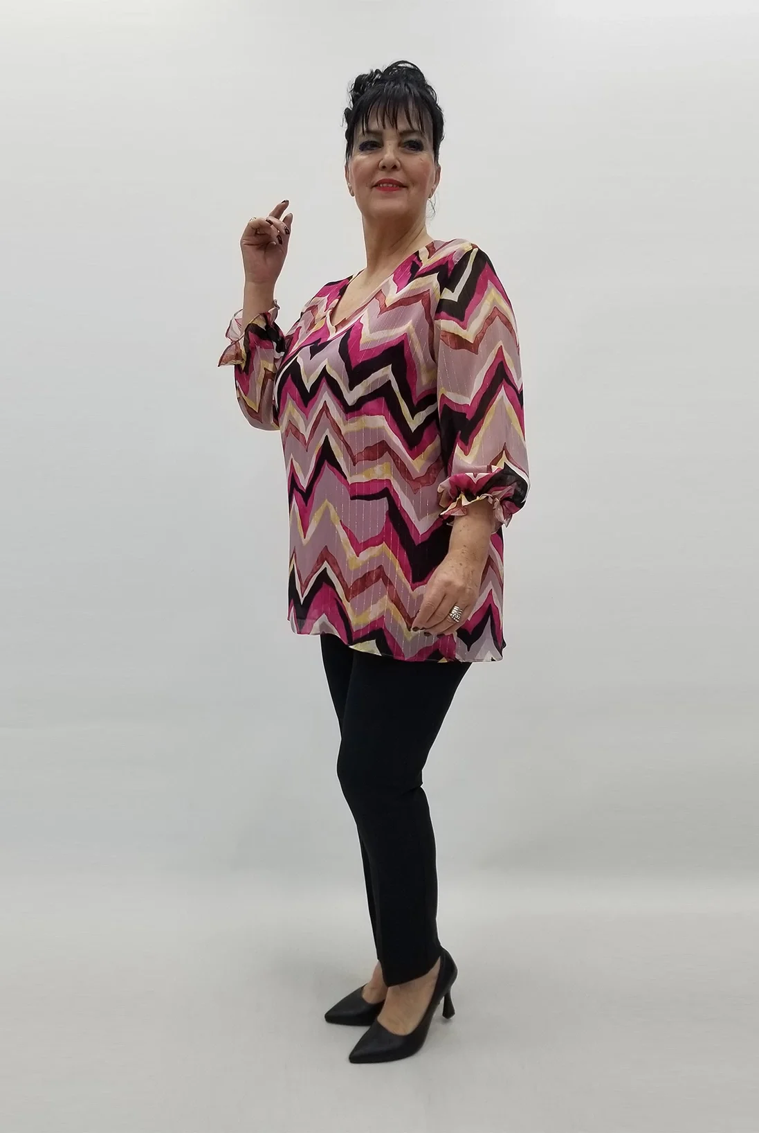 Miraggio Büyük Beden Abiye Bluz 99508 FUŞYA