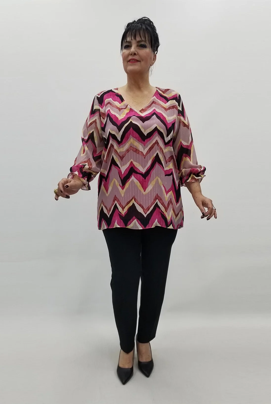 Miraggio Büyük Beden Abiye Bluz 99508 FUŞYA