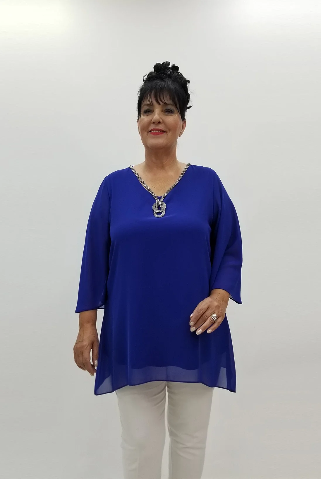 Miraggio Büyük Beden Abiye Bluz 99787 SAKS