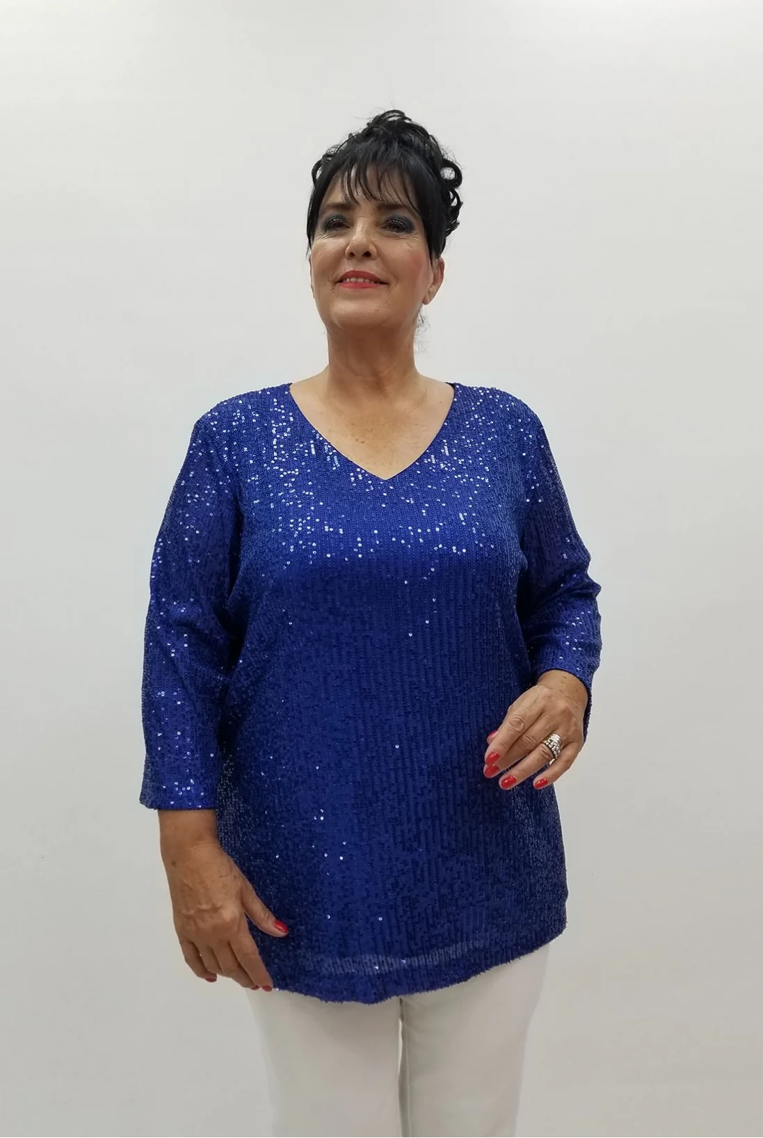 Miraggio Büyük Beden Abiye Bluz 99846 SAKS