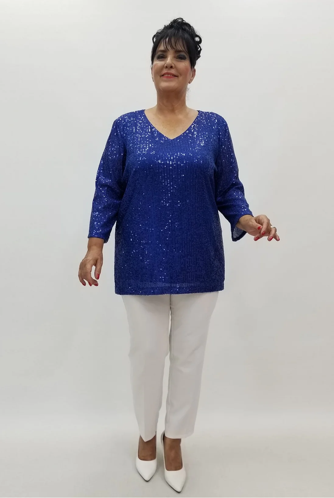 Miraggio Büyük Beden Abiye Bluz 99846 SAKS