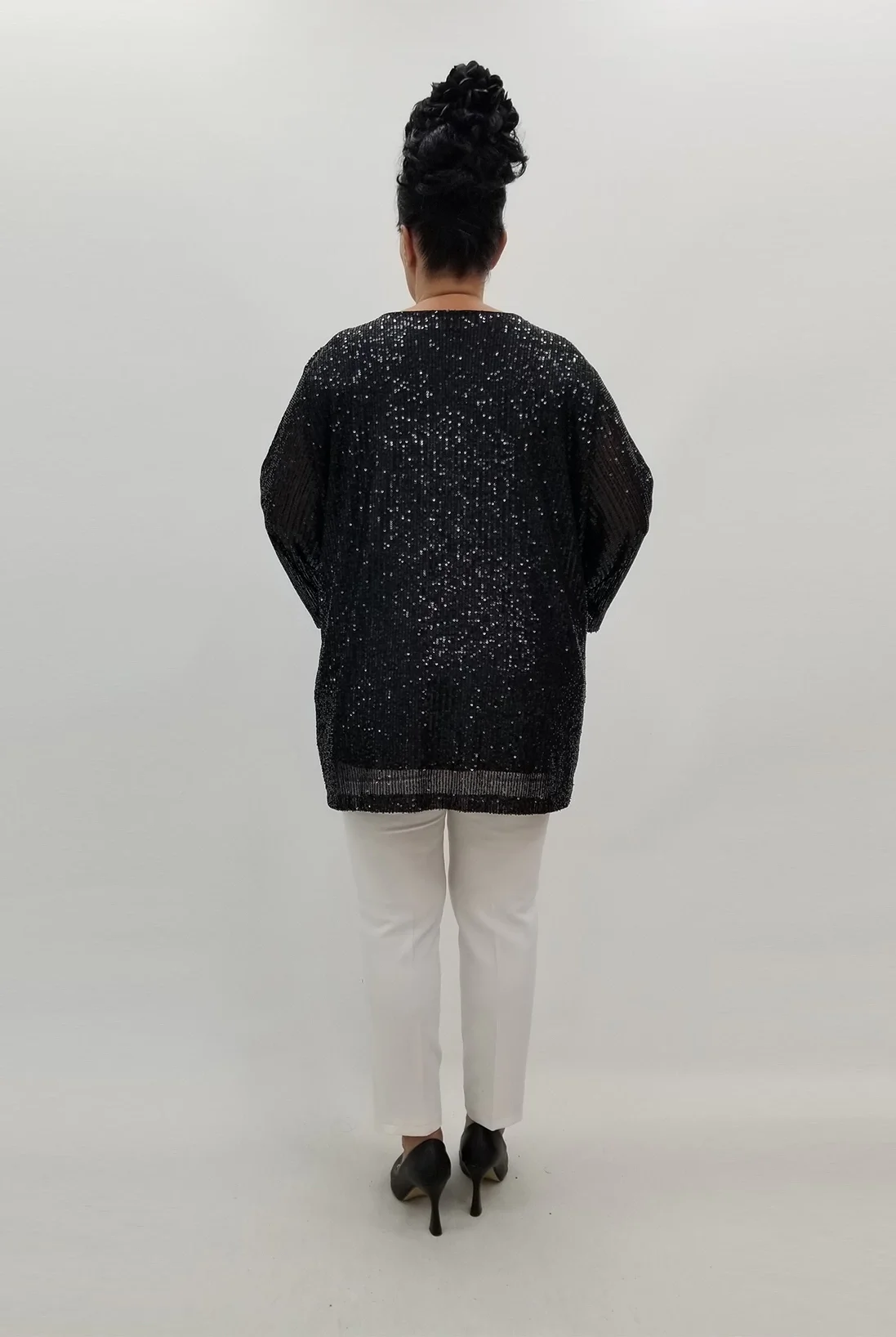 Miraggio Büyük Beden Abiye Bluz 99846 SİYAH