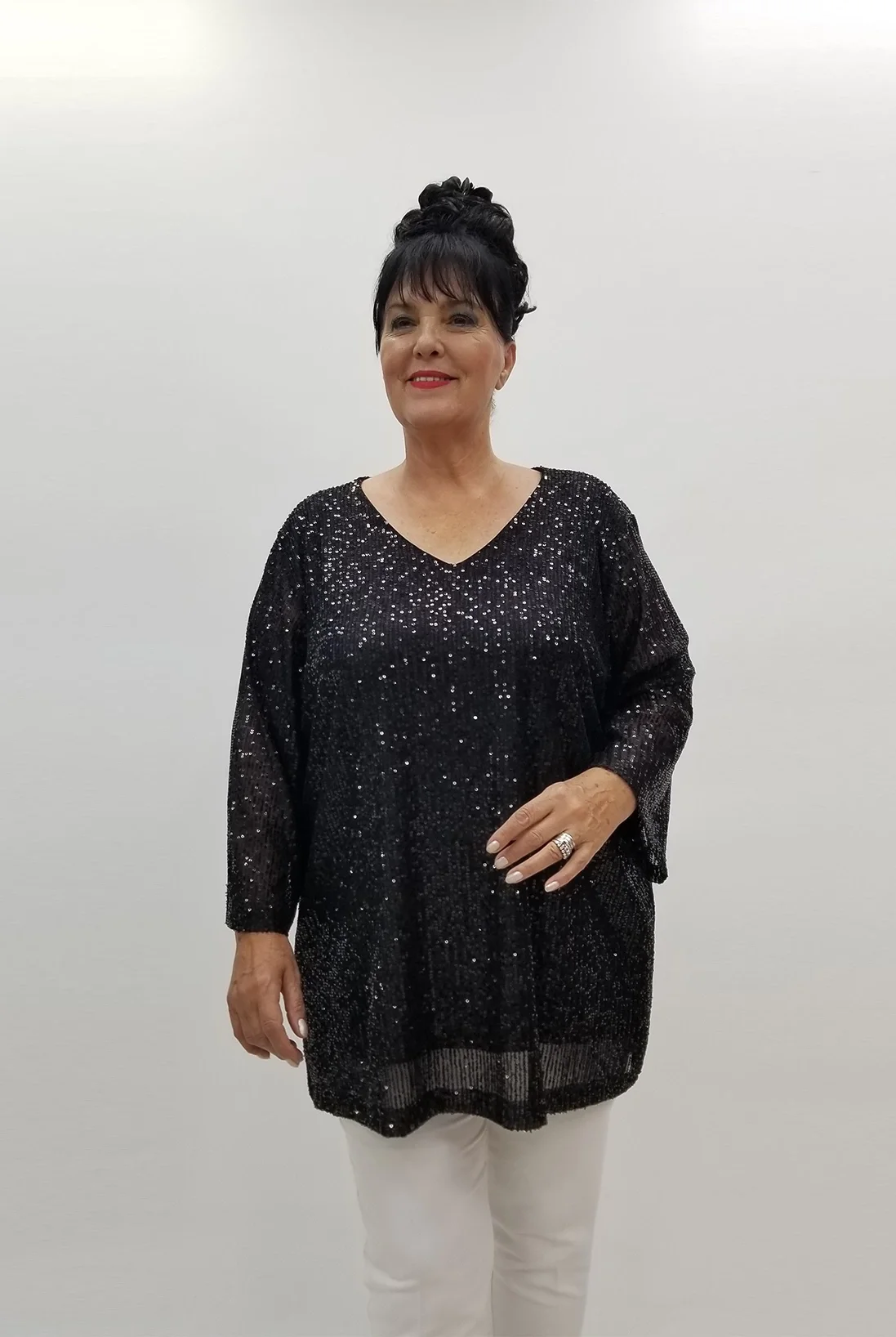 Miraggio Büyük Beden Abiye Bluz 99846 SİYAH