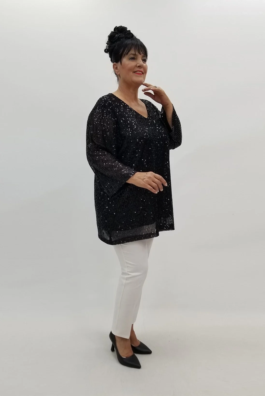 Miraggio Büyük Beden Abiye Bluz 99846 SİYAH