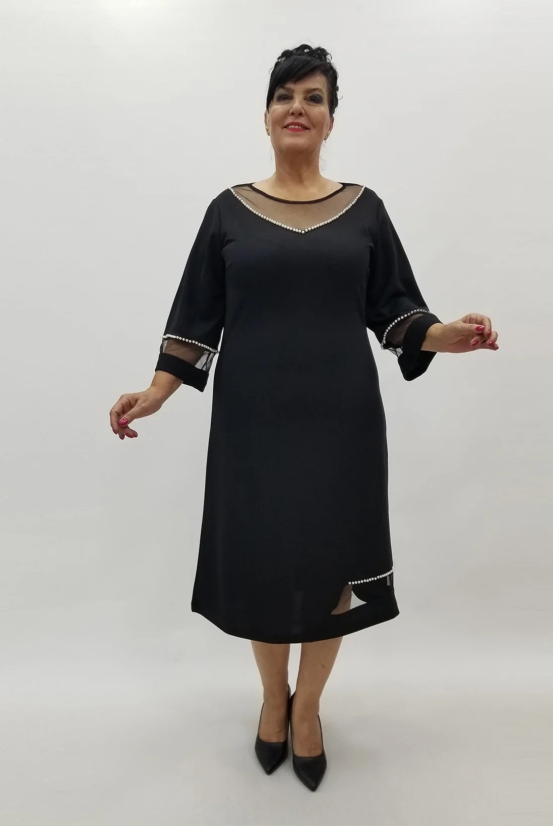 Miraggio Büyük Beden Abiye Elbise 4018 SİYAH