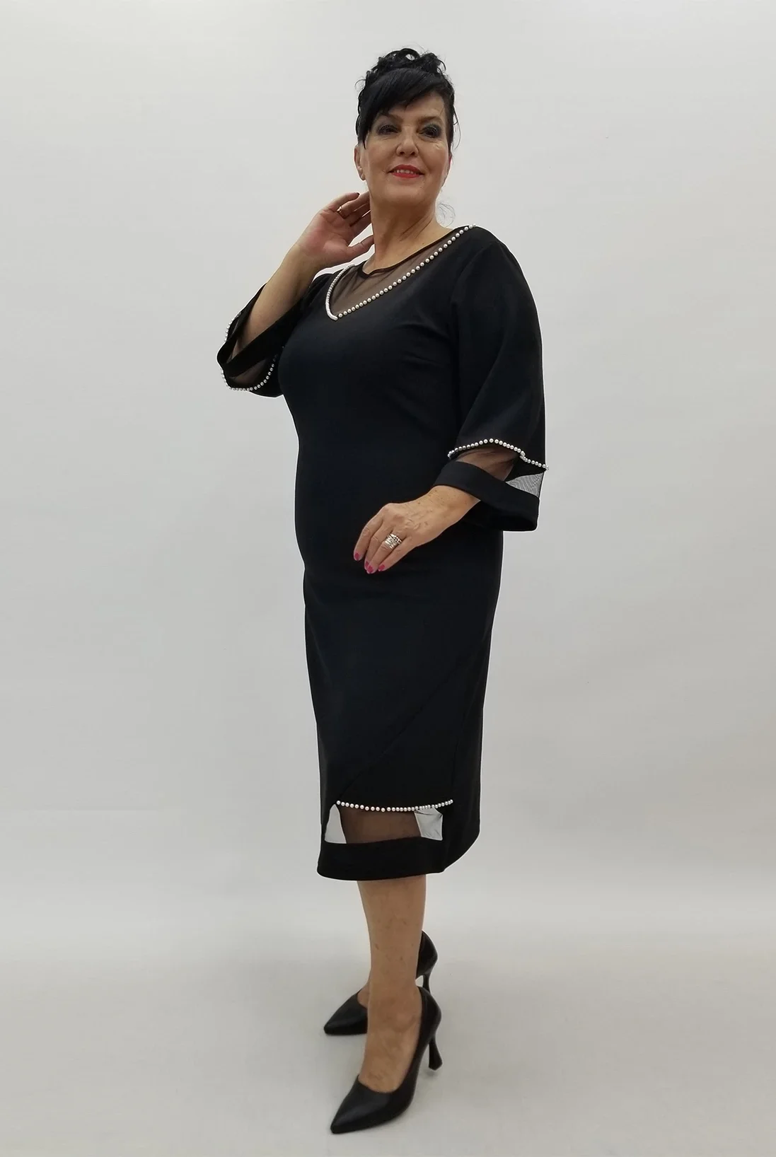 Miraggio Büyük Beden Abiye Elbise 4018 SİYAH