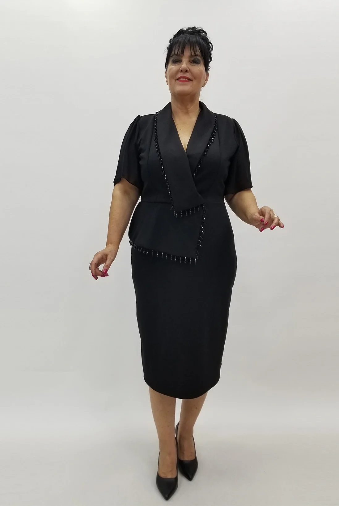 Miraggio Büyük Beden Abiye Elbise 4020 SİYAH