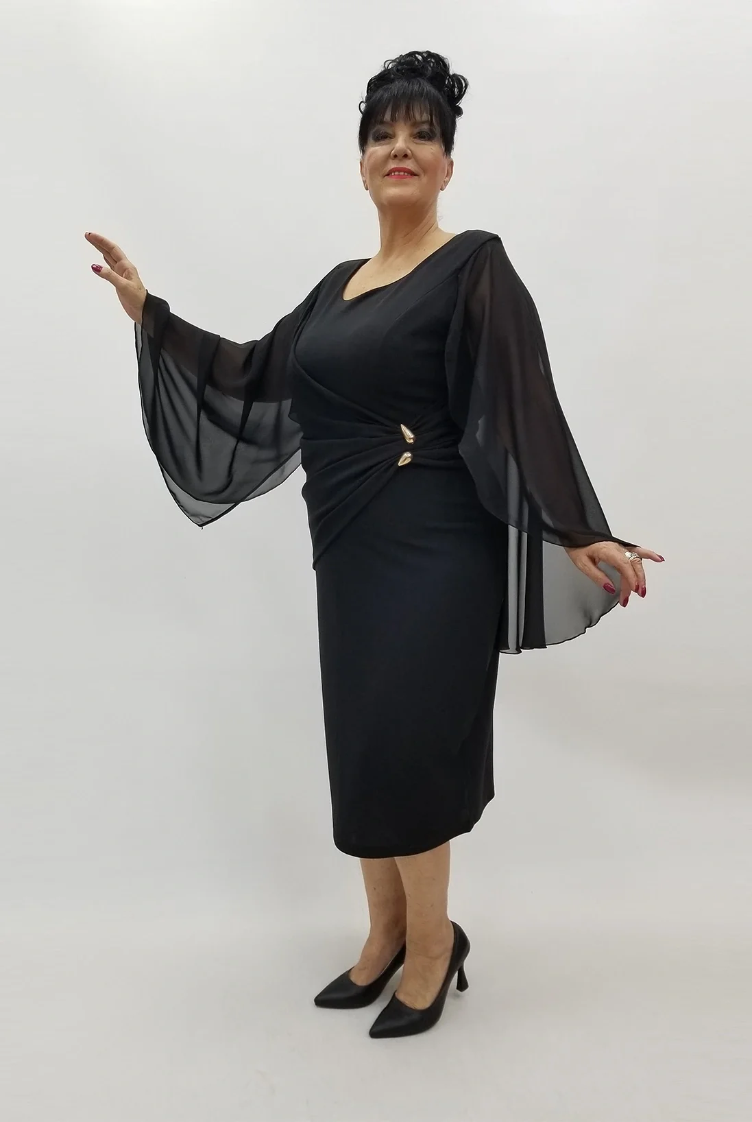 Miraggio Büyük Beden Abiye Elbise 4024 SİYAH