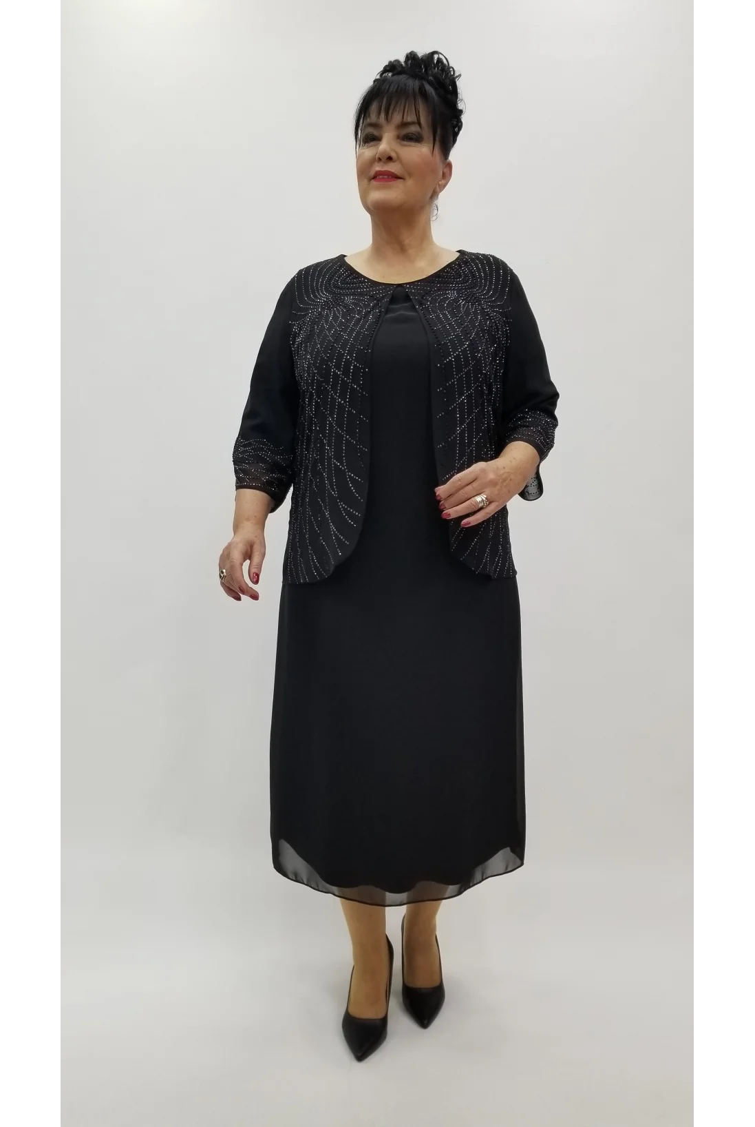 Miraggio Büyük Beden Abiye Elbise 4370 SİYAH