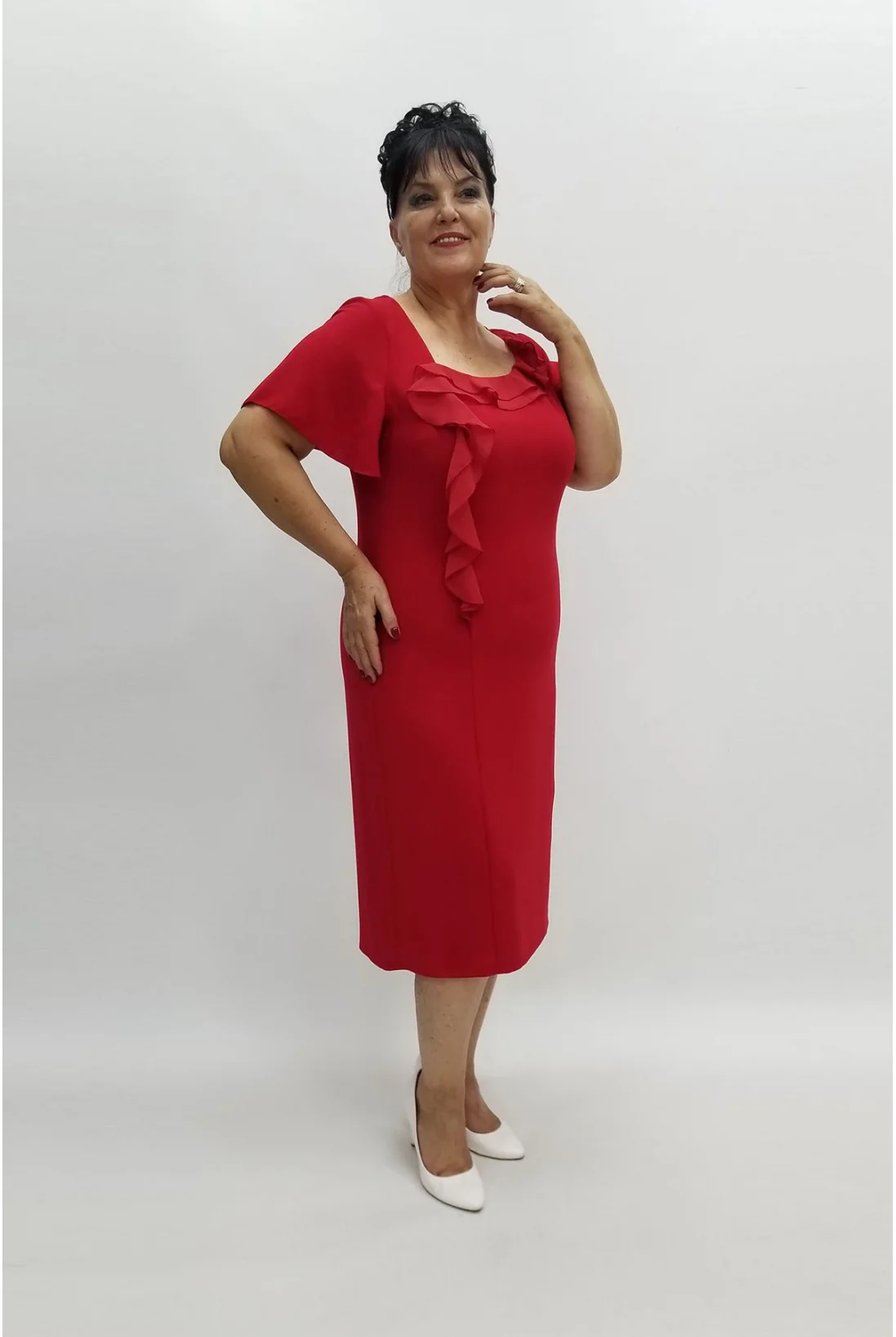 Miraggio Büyük Beden Abiye Elbise 96383 KIRMIZI