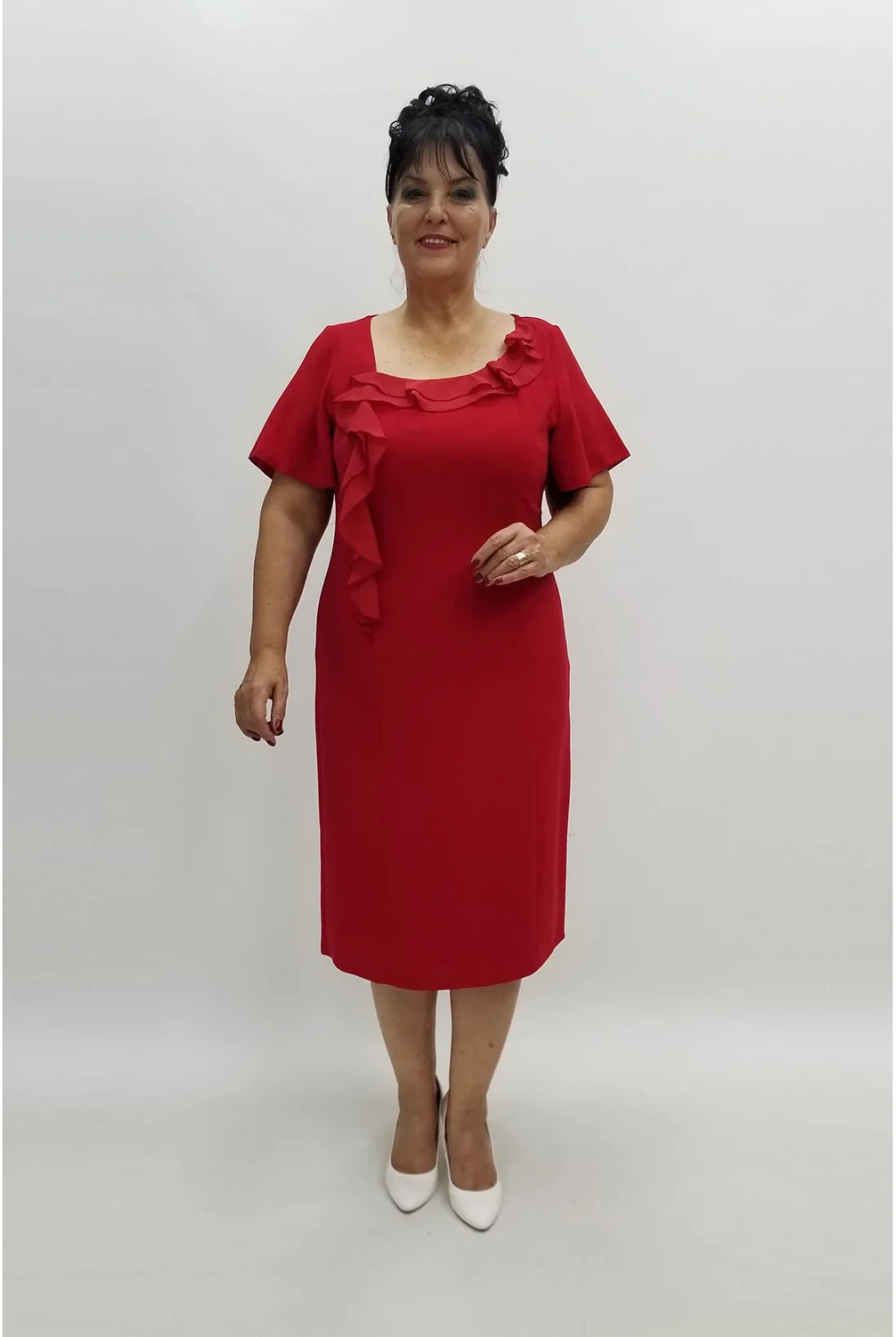 Miraggio Büyük Beden Abiye Elbise 96383 KIRMIZI