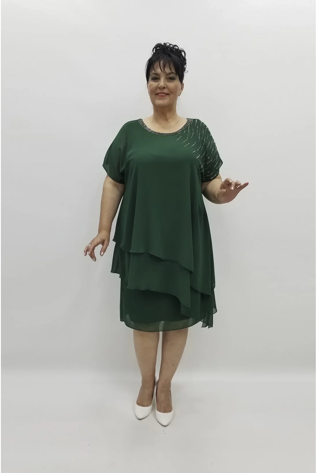 Miraggio Büyük Beden Abiye Elbise 97720 YEŞİL