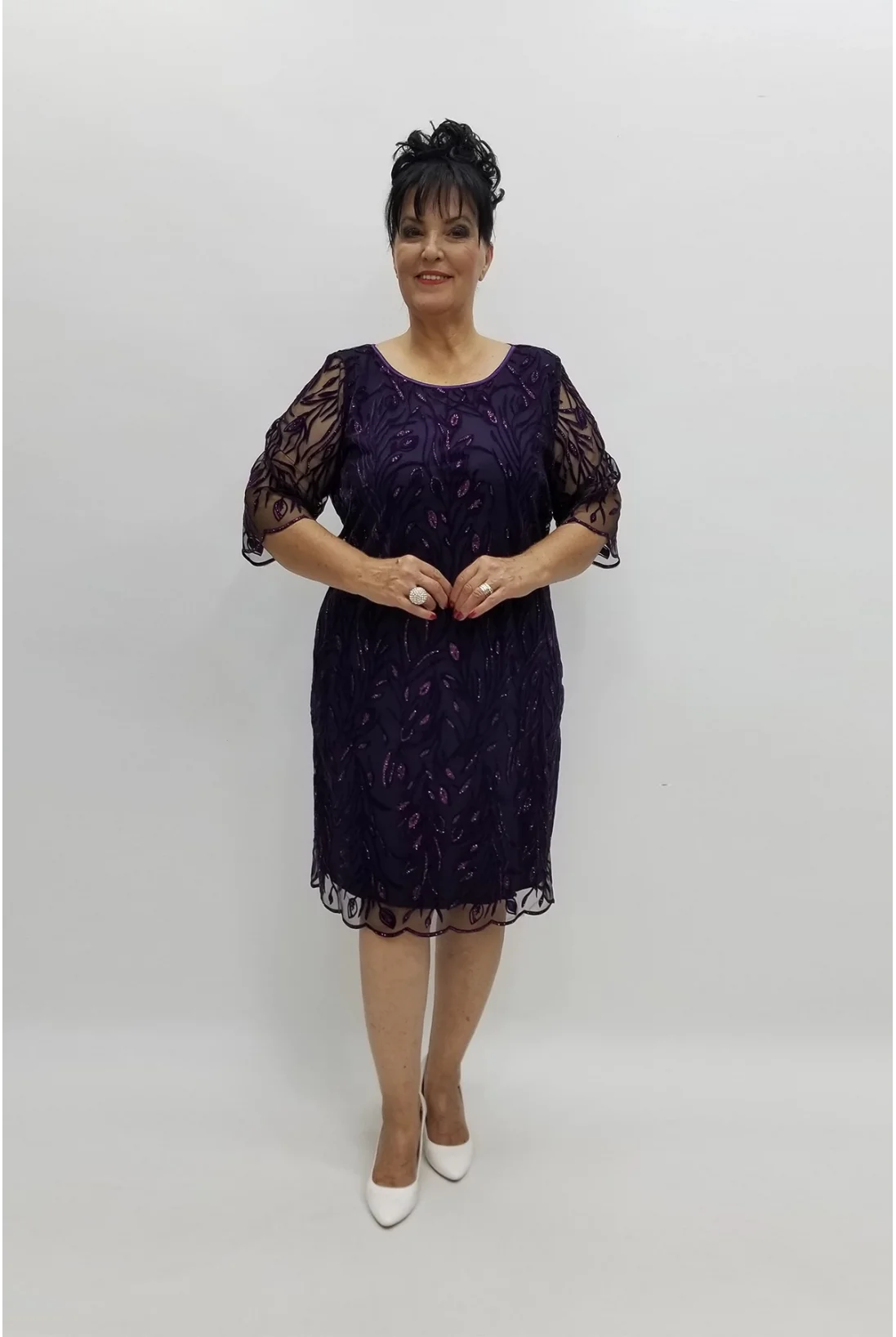 Miraggio Büyük Beden Abiye Elbise 97877 MÜRDÜM