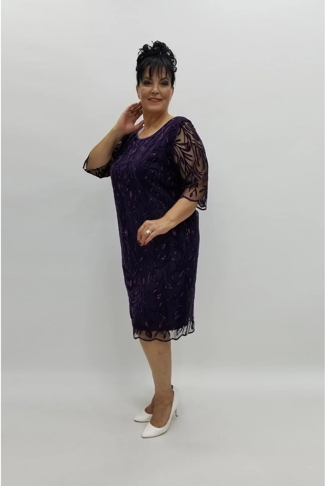 Miraggio Büyük Beden Abiye Elbise 97877 MÜRDÜM
