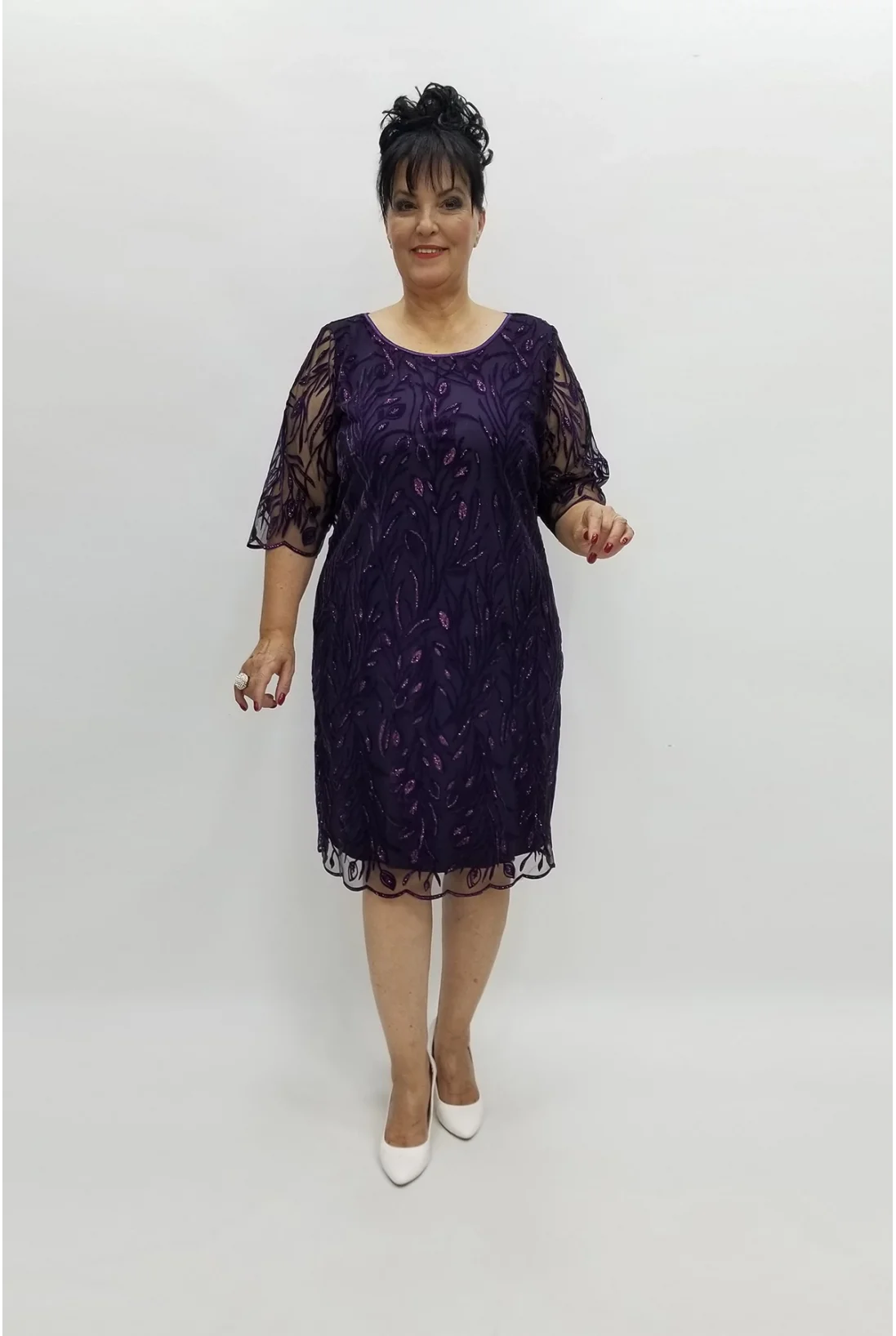 Miraggio Büyük Beden Abiye Elbise 97877 MÜRDÜM