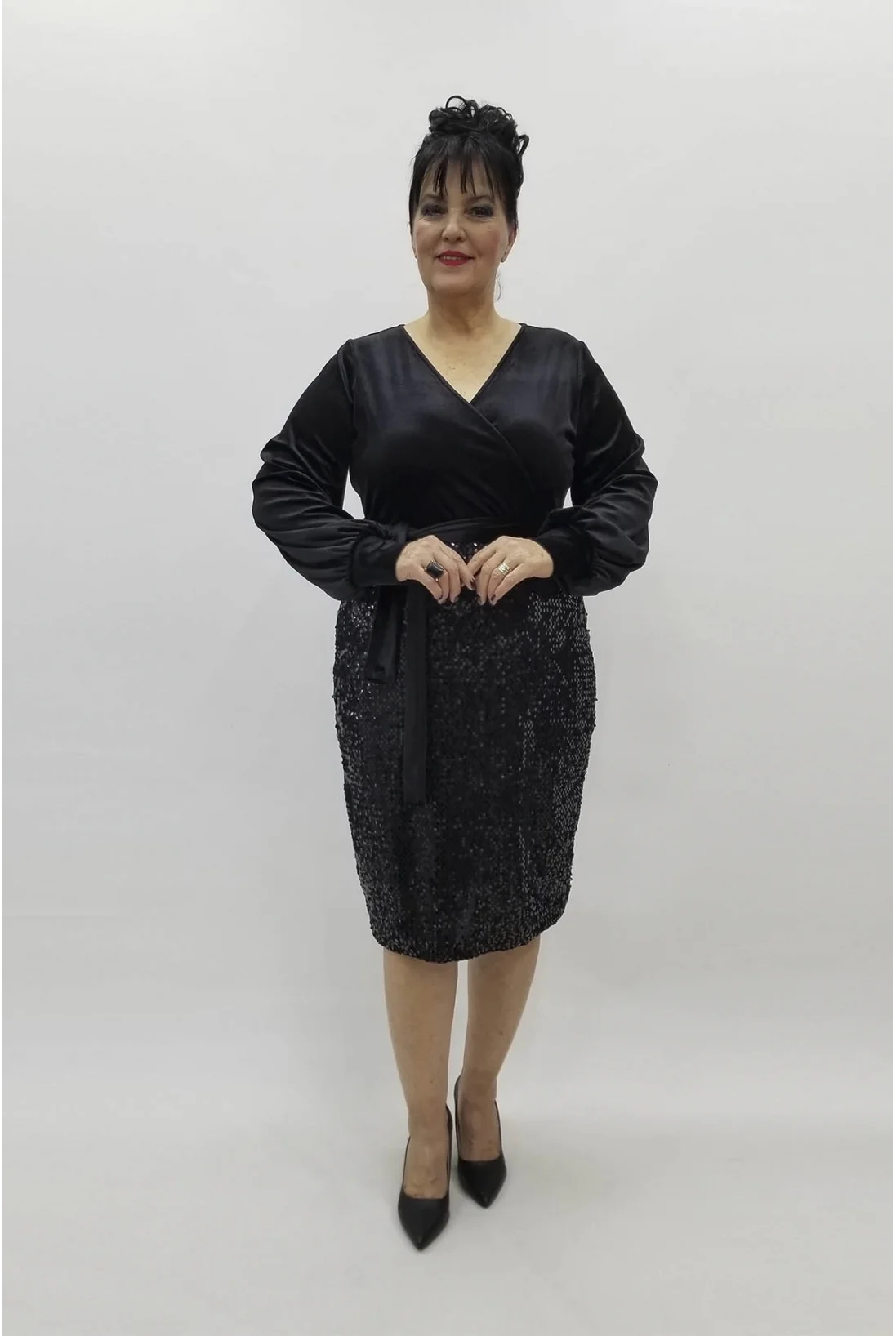 Miraggio Büyük Beden Abiye Elbise 98219 SİYAH