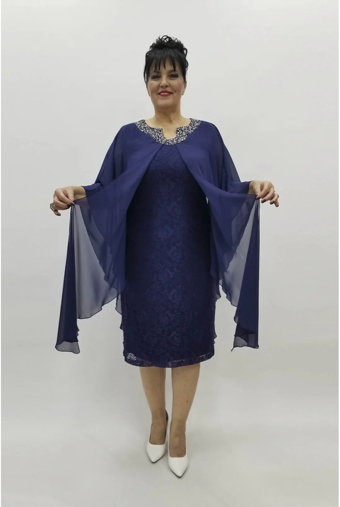 Miraggio Büyük Beden Abiye Elbise 98270 LACİVERT