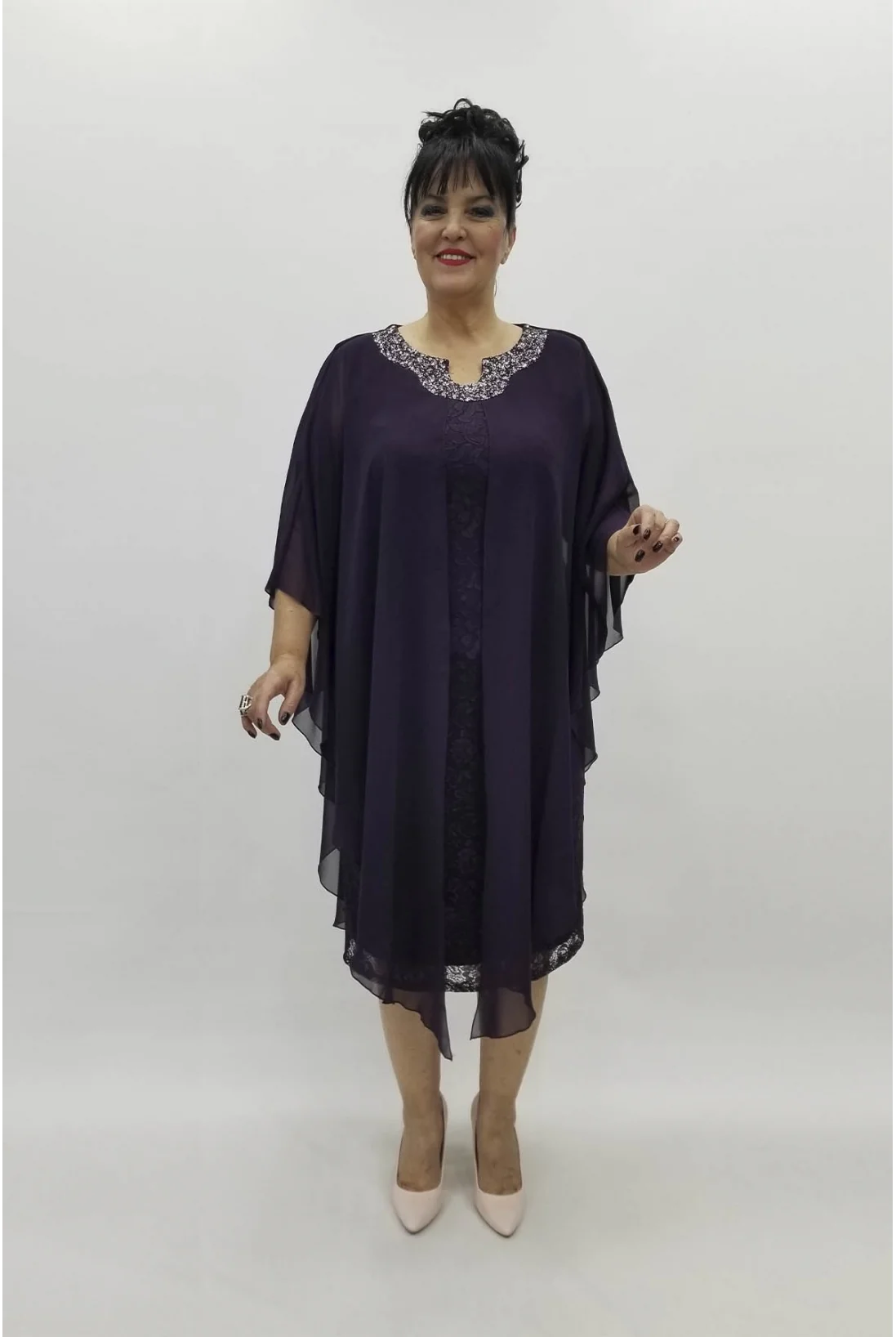 Miraggio Büyük Beden Abiye Elbise 98270 MÜRDÜM