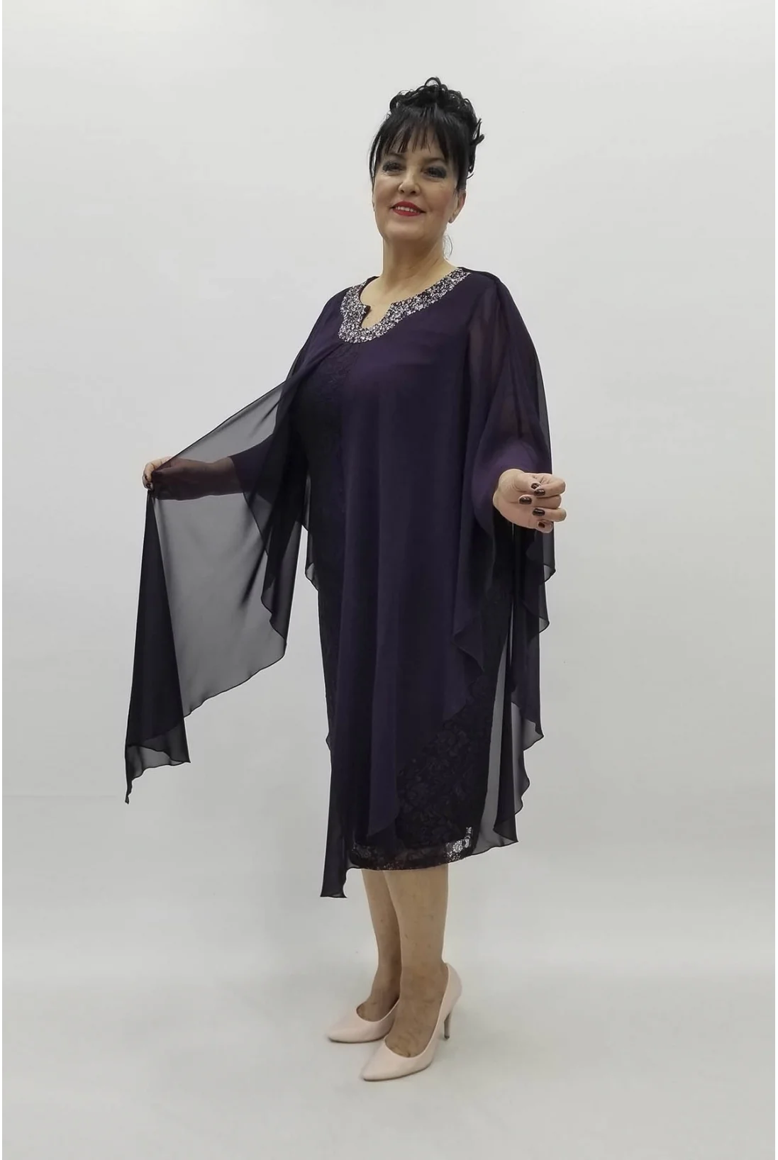 Miraggio Büyük Beden Abiye Elbise 98270 MÜRDÜM