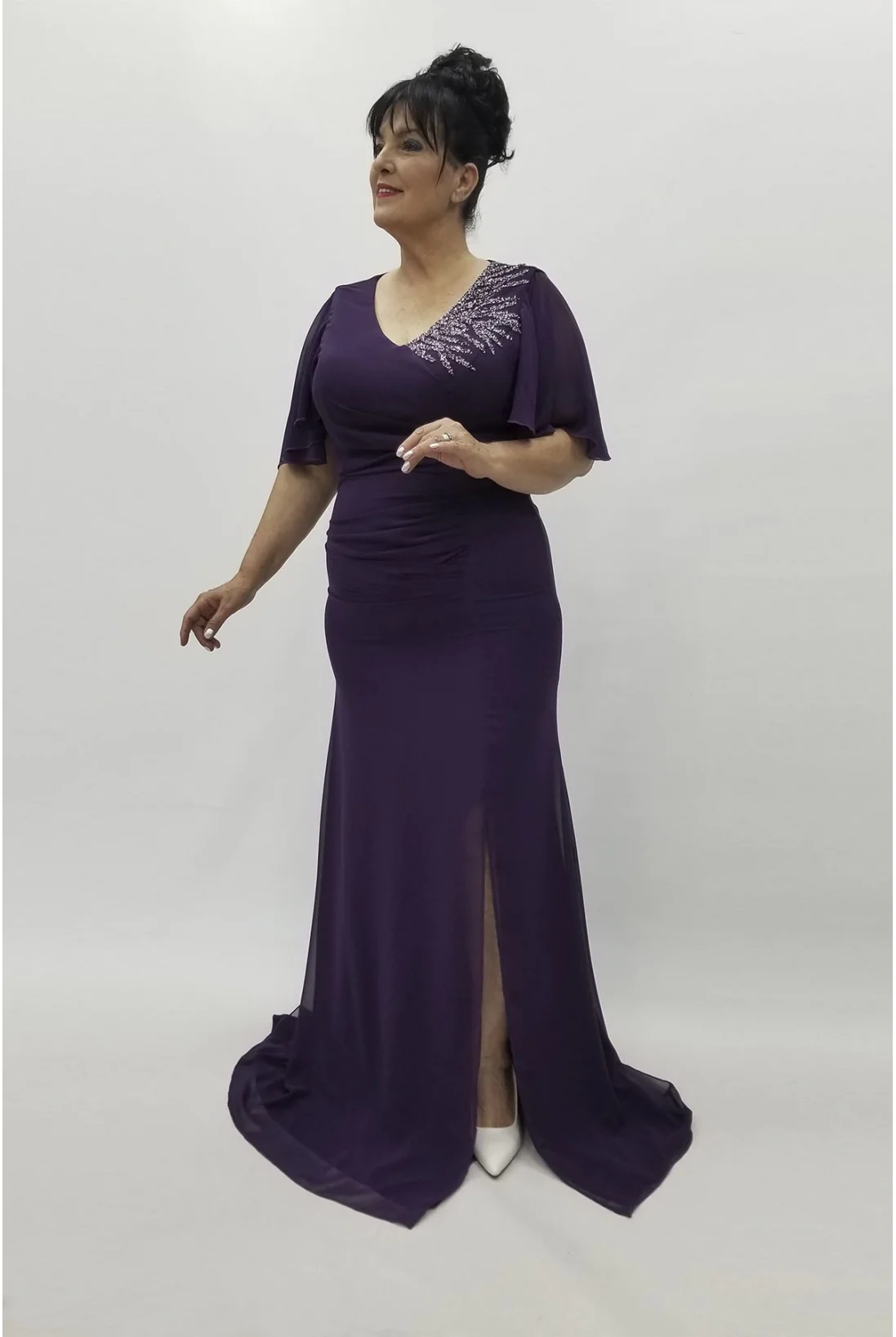 Miraggio Büyük Beden Abiye Elbise 98790 MÜRDÜM