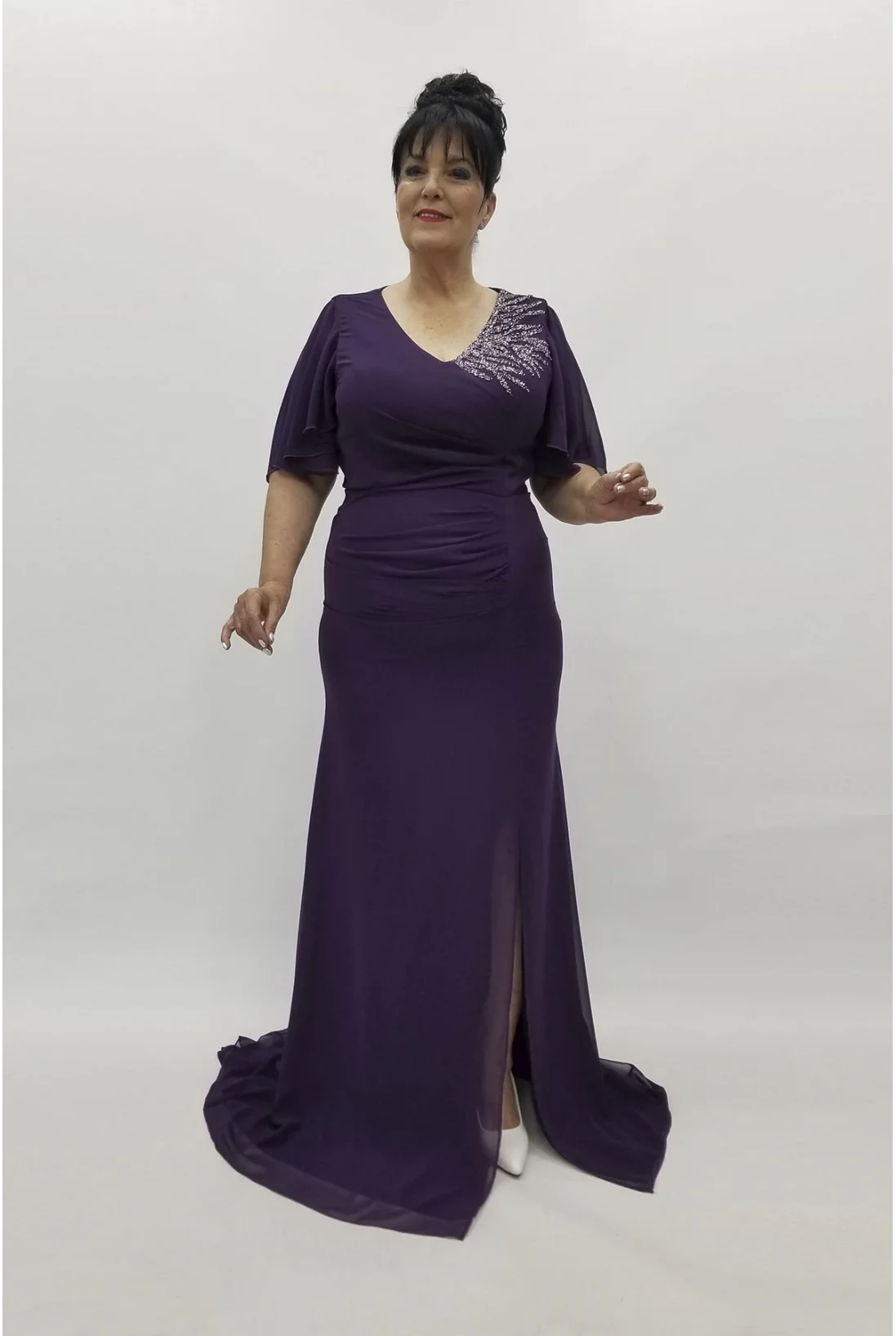 Miraggio Büyük Beden Abiye Elbise 98790 MÜRDÜM