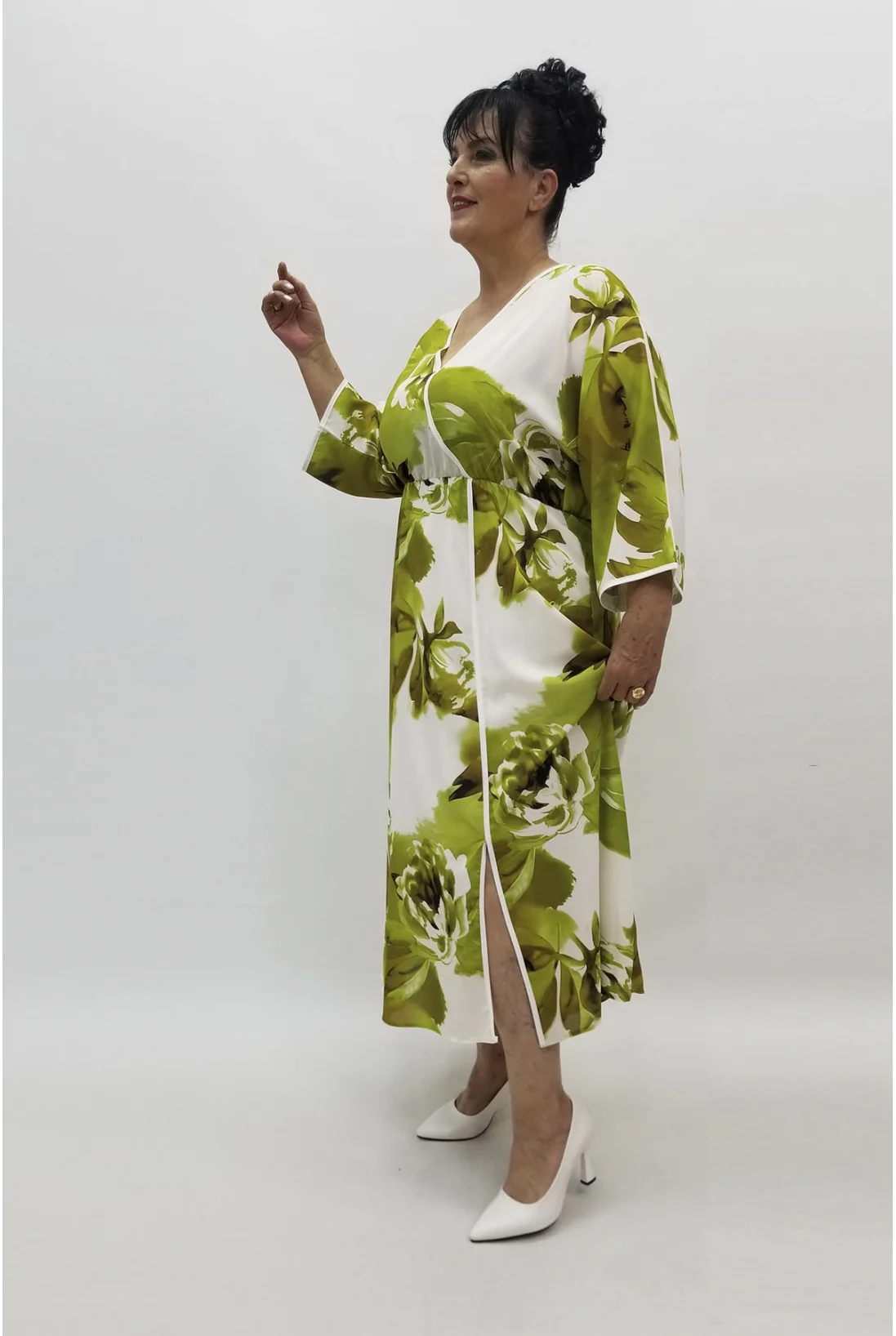 Miraggio Büyük Beden Abiye Elbise 98800 YAĞ YEŞİLİ