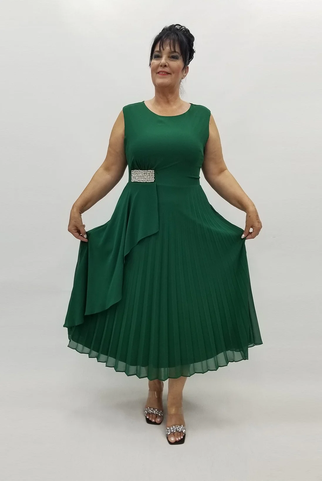 Miraggio Büyük Beden Abiye Elbise 98930 YEŞİL