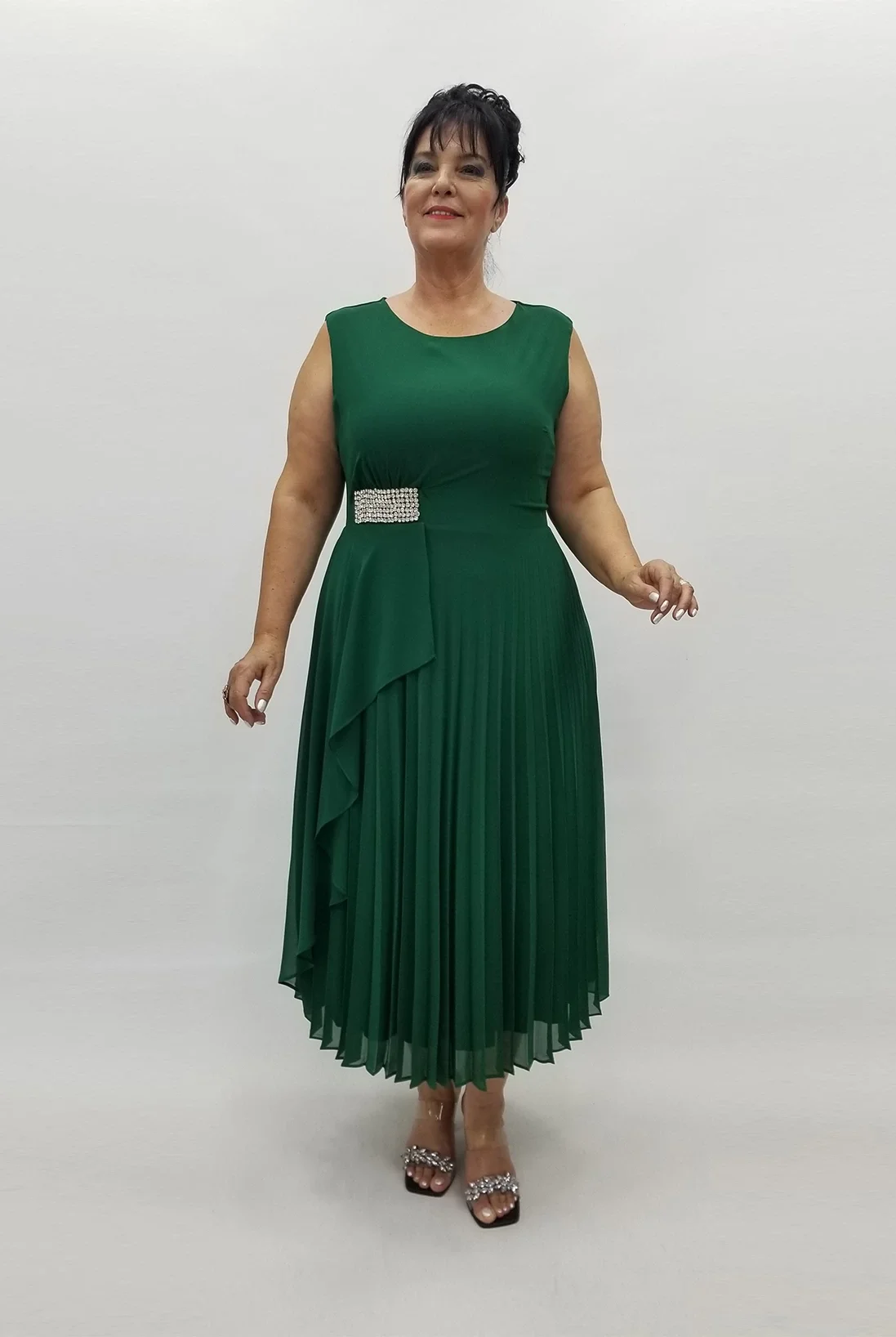 Miraggio Büyük Beden Abiye Elbise 98930 YEŞİL