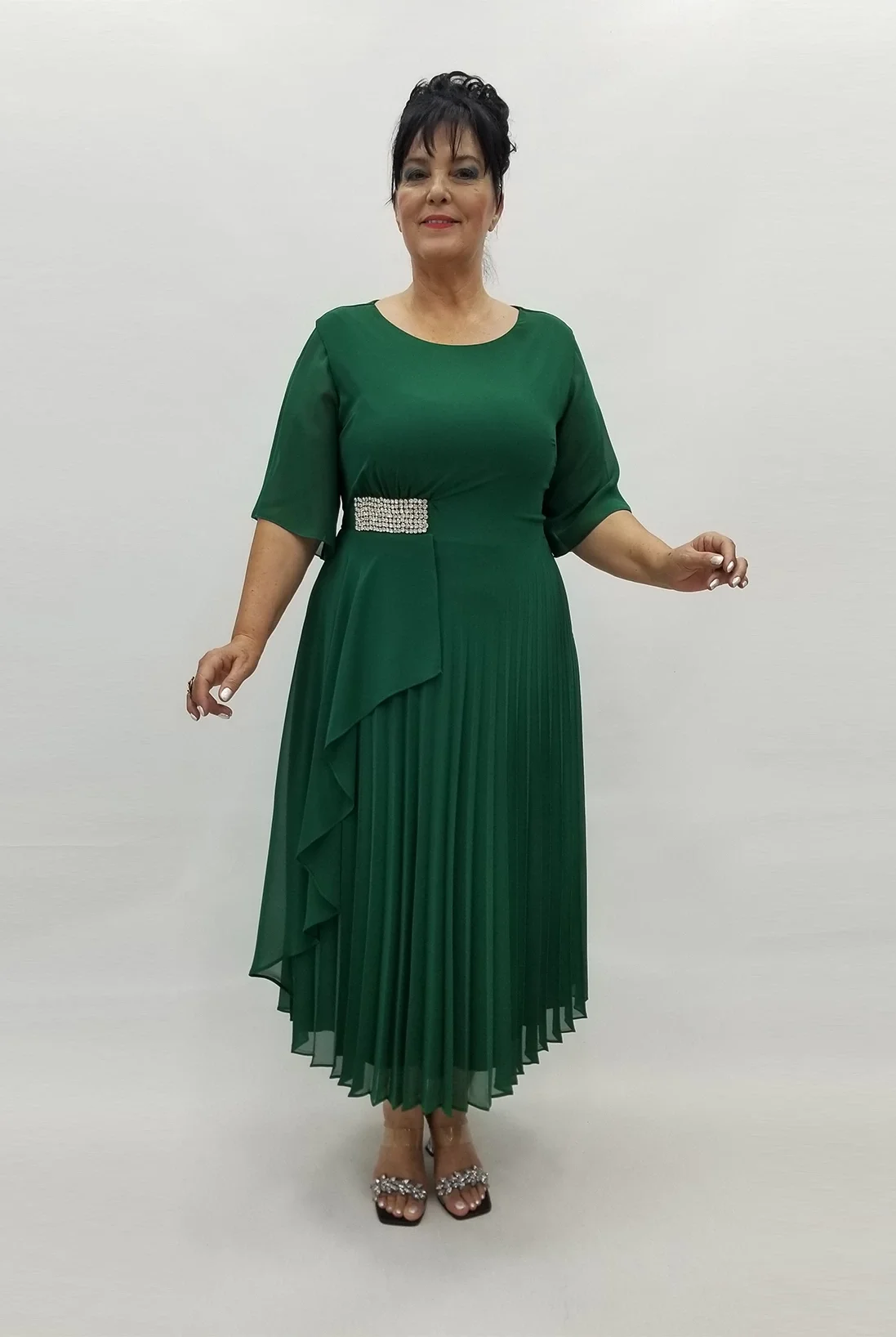 Miraggio Büyük Beden Abiye Elbise 98930 YEŞİL