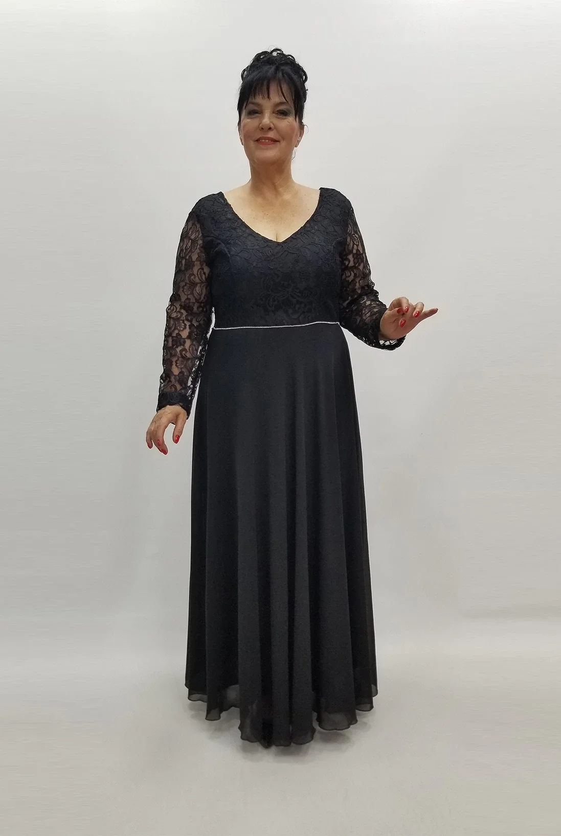 Miraggio Büyük Beden Abiye Elbise 99031 SİYAH