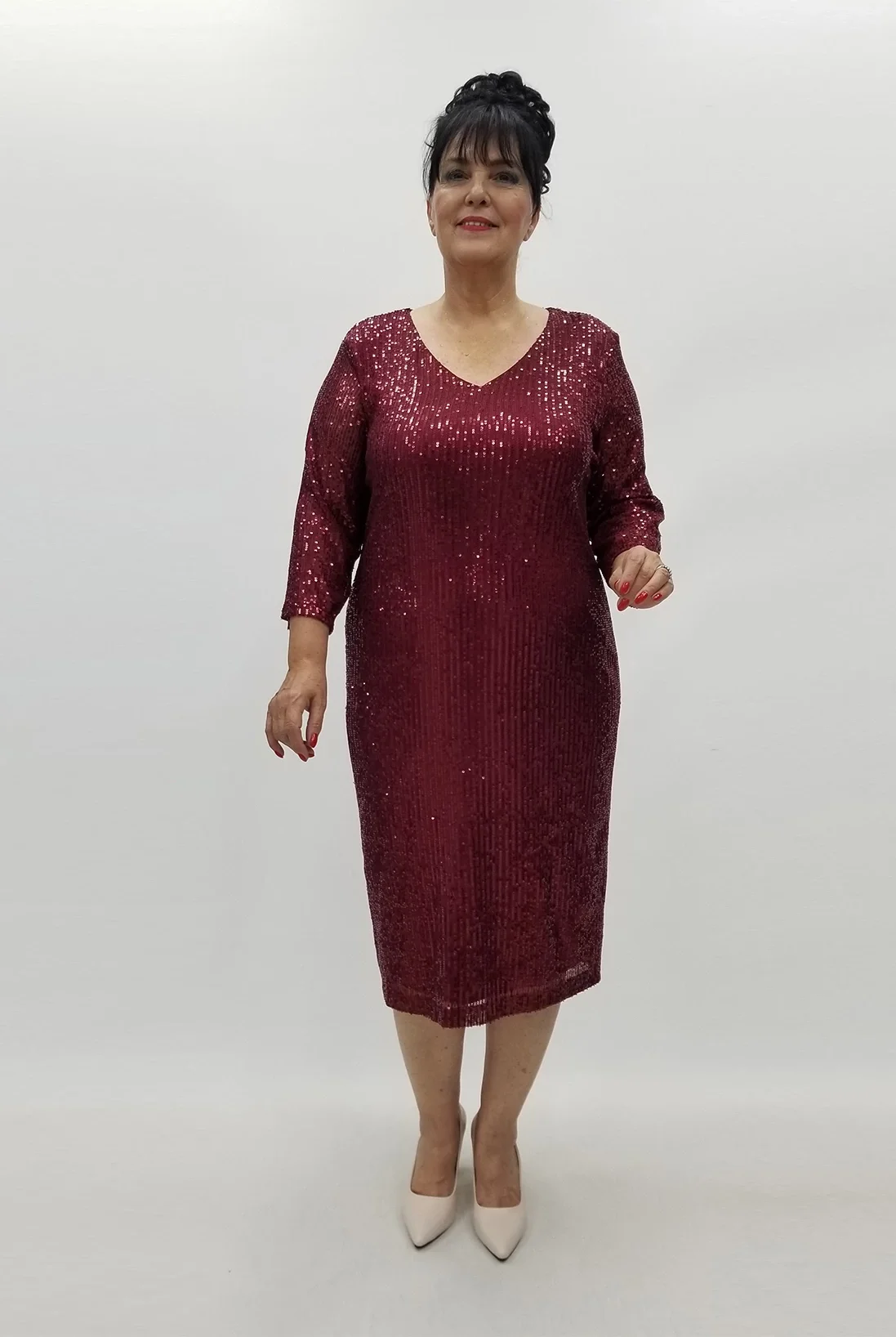 Miraggio Büyük Beden Abiye Elbise 99300 BORDO