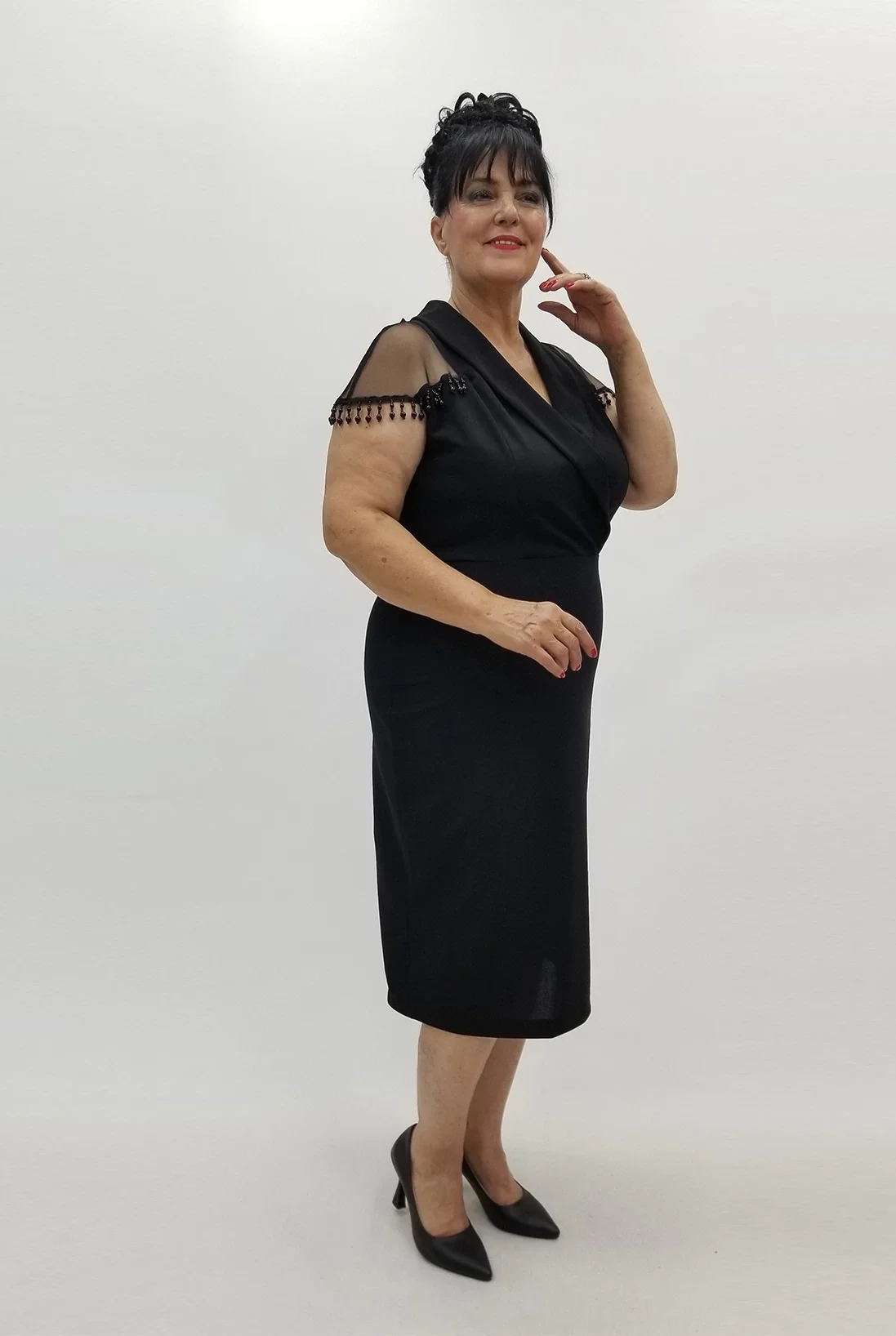 Miraggio Büyük Beden Abiye Elbise 99835 SİYAH