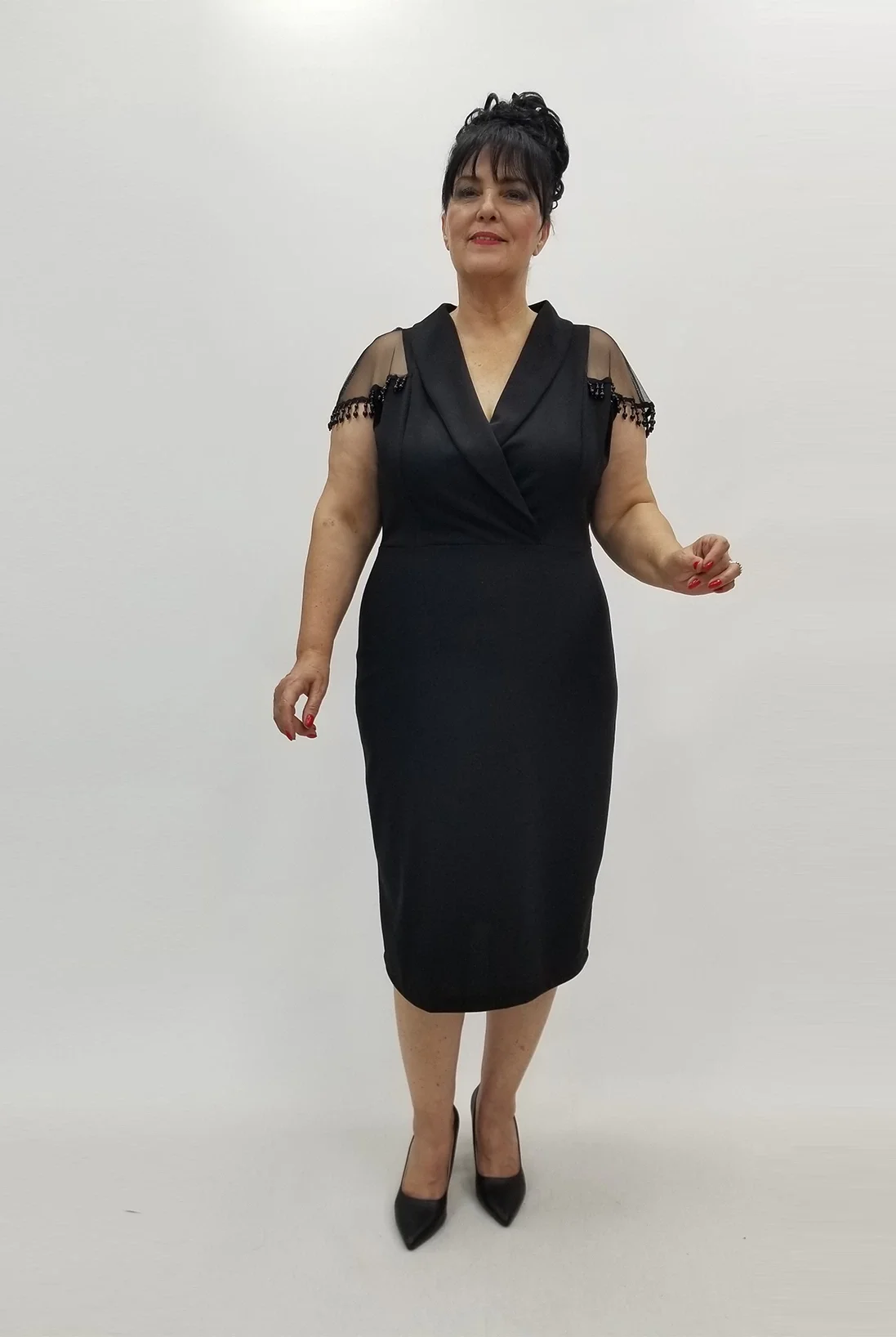 Miraggio Büyük Beden Abiye Elbise 99835 SİYAH