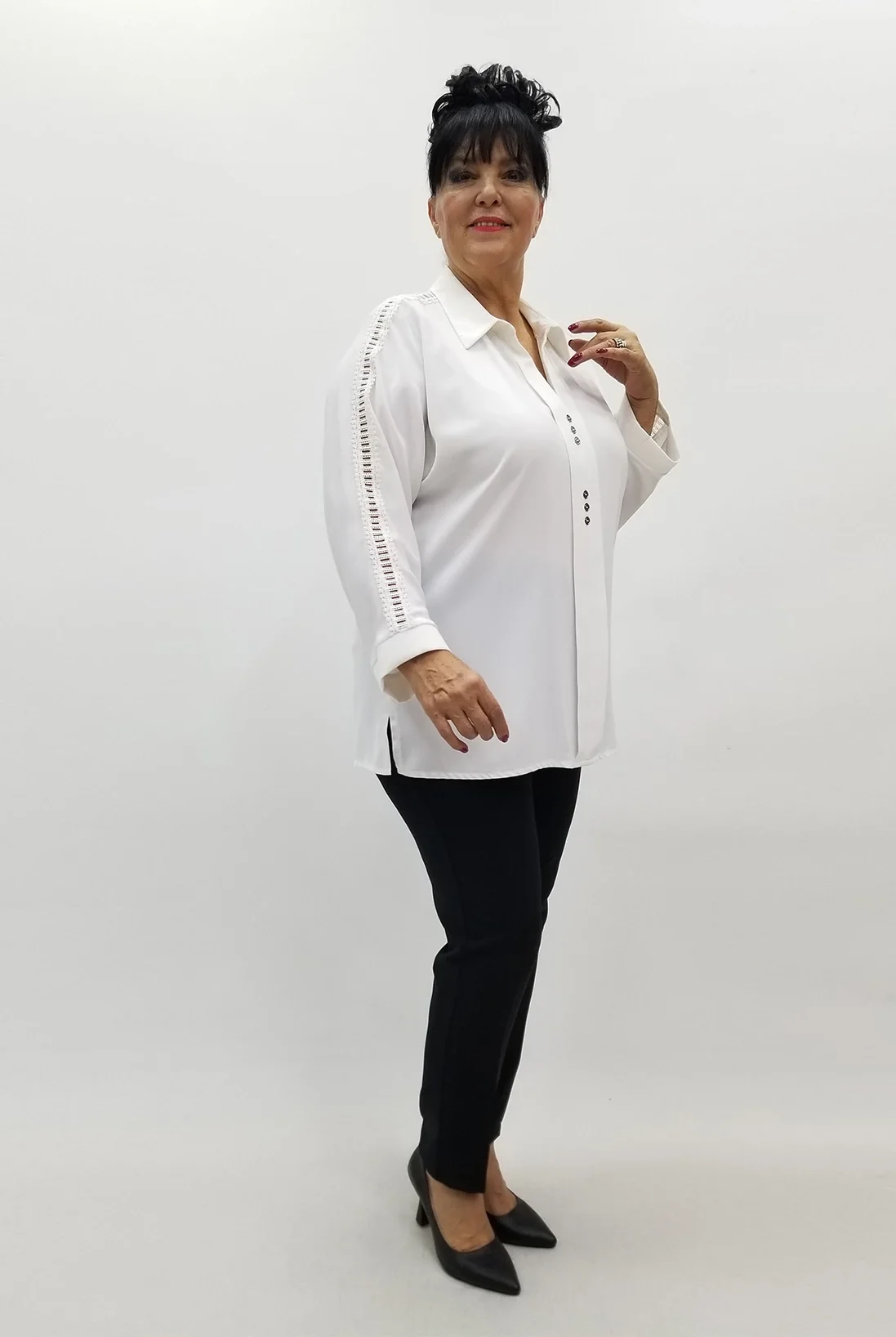 Miraggio Büyük Beden Bluz 4026 BEYAZ