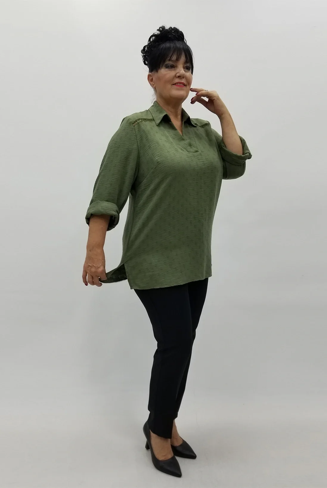 Miraggio Büyük Beden Bluz 4027 HAKİ