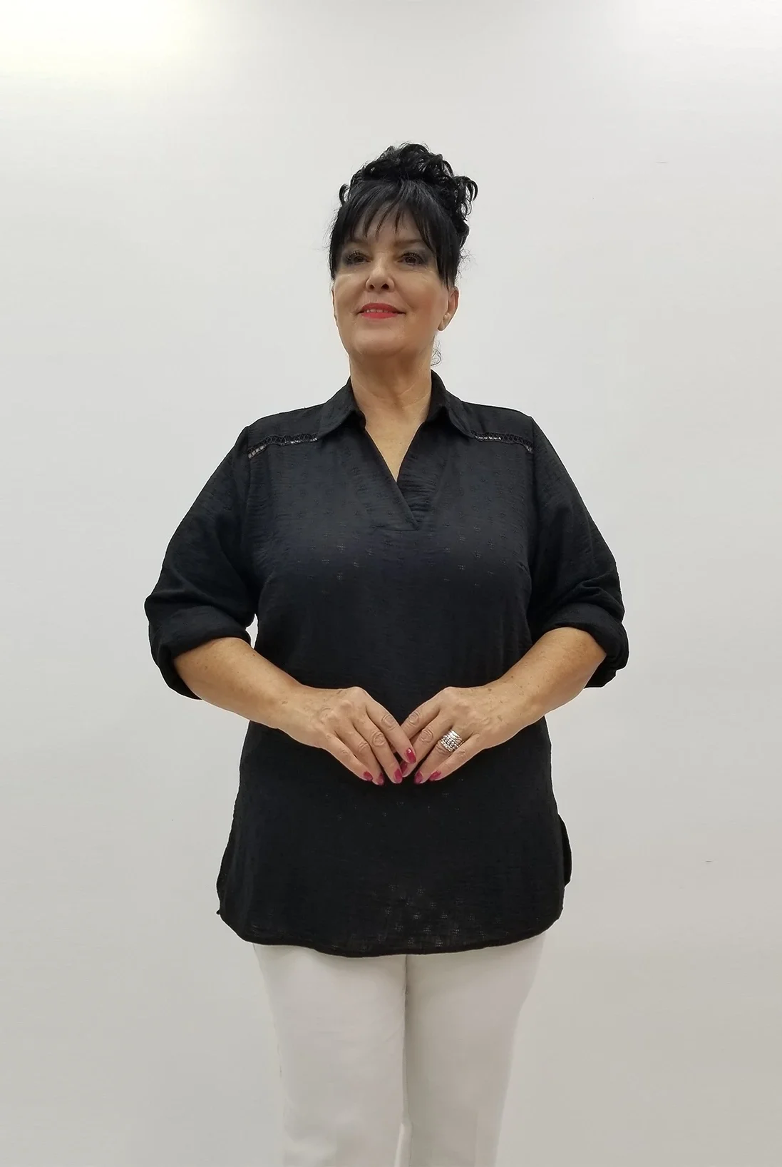 Miraggio Büyük Beden Bluz 4027 SİYAH